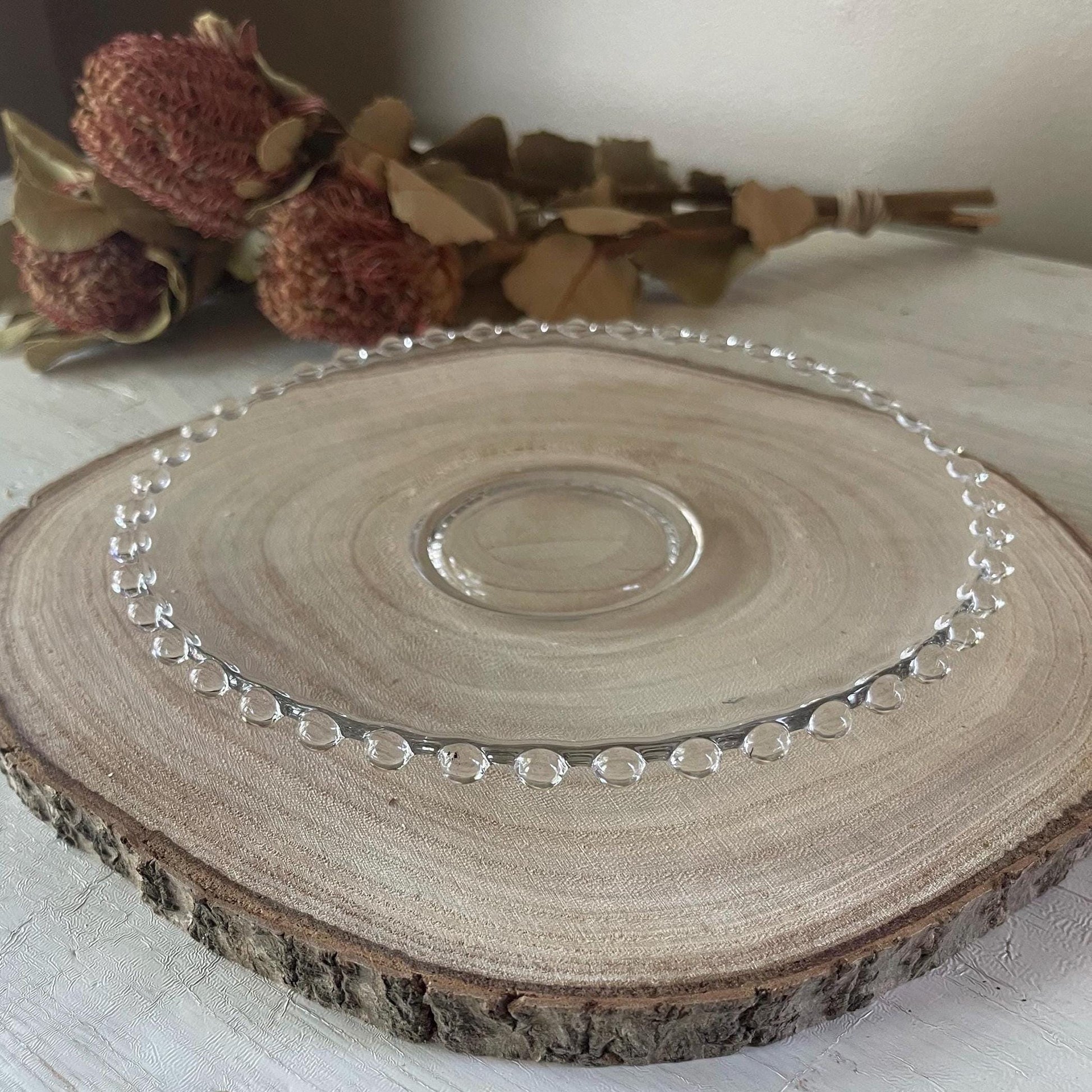 Vintage Candlewick Salad Plate: Beaded Edge Imperial Glass Plate