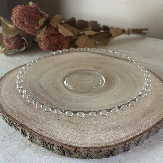 Vintage Candlewick Salad Plate Vintage Glass Plate Hobnail Beaded Edge Glass Plate Imperial Glass 7 Inch Salad Plate Housewarming Gift