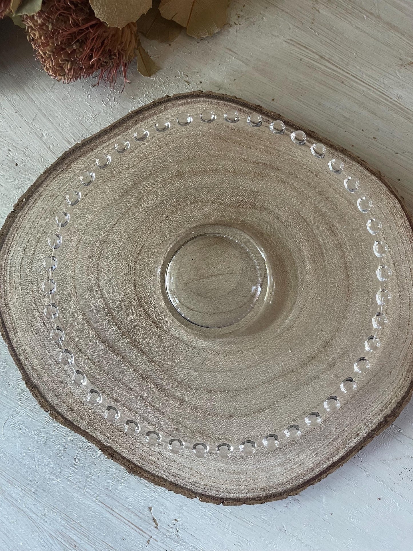 Vintage Candlewick Salad Plate Vintage Glass Plate Hobnail Beaded Edge Glass Plate Imperial Glass 7 Inch Salad Plate Housewarming Gift