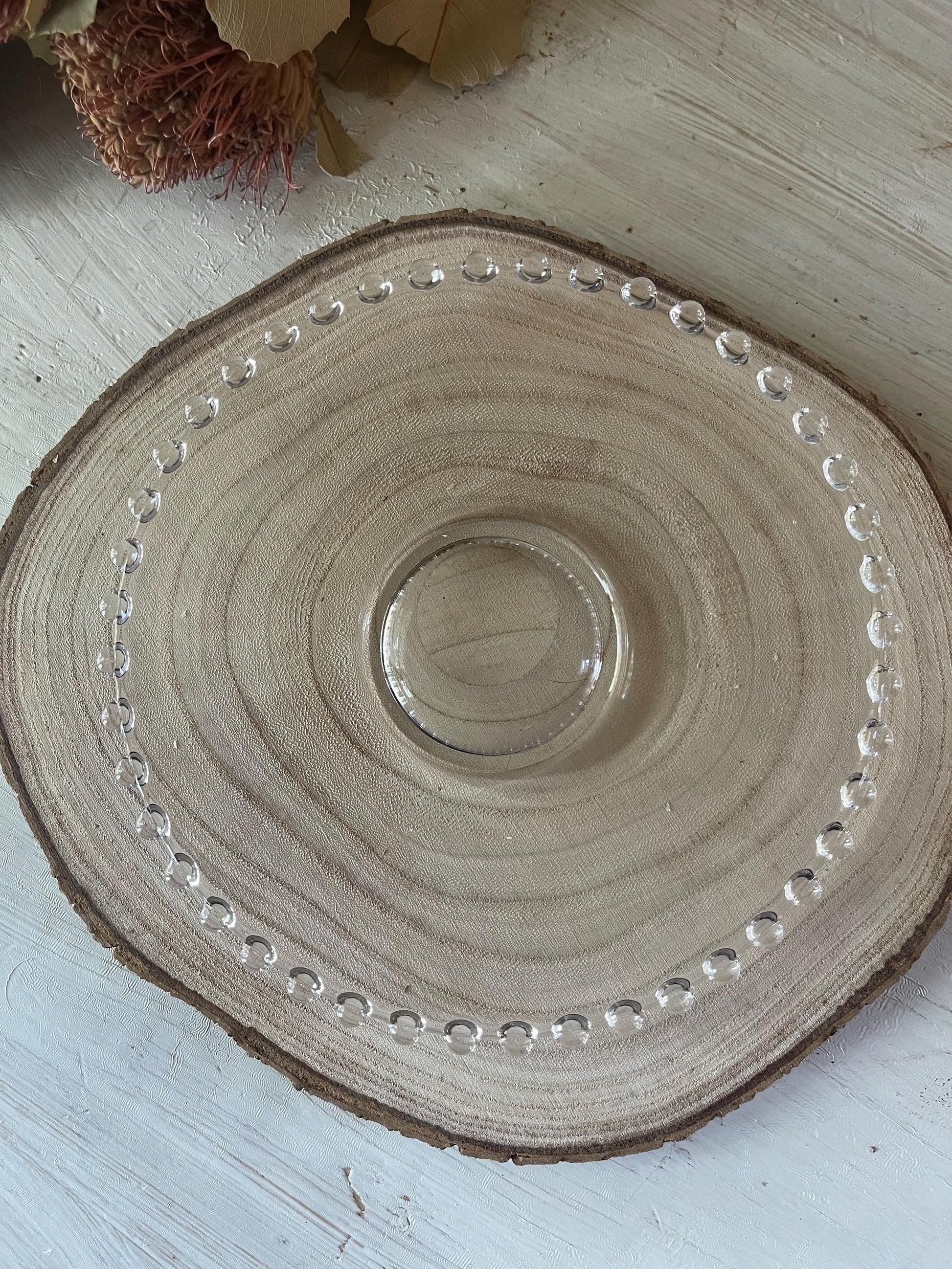 Vintage Candlewick Salad Plate Vintage Glass Plate Hobnail Beaded Edge Glass Plate Imperial Glass 7 Inch Salad Plate Housewarming Gift