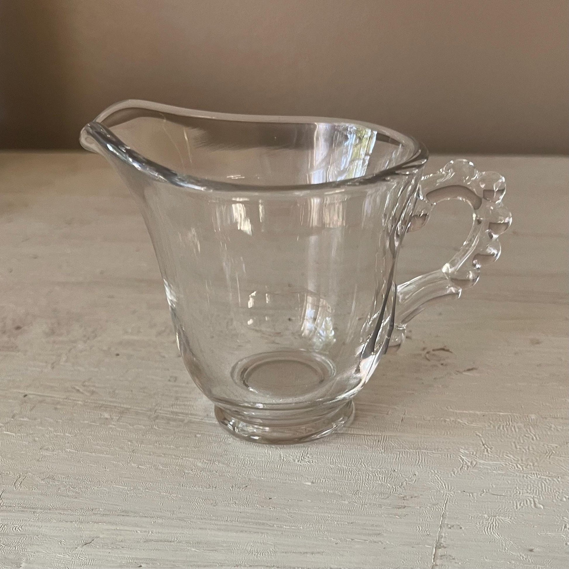 Candlewick Creamer and Sugar Bowl Set | Vintage Candlewick | Beaded Ridge Glass Plates | Candlewick Hobnail Edge | Hobnail Glass
