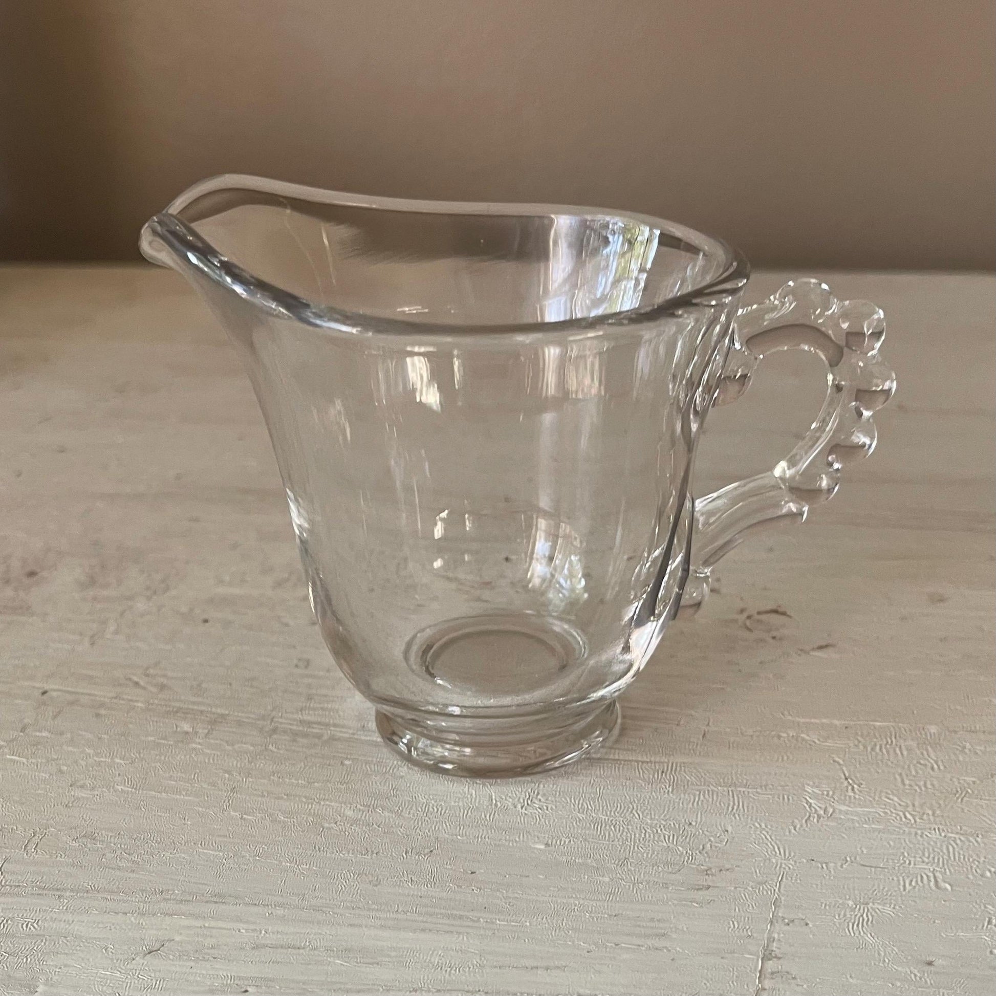 Vintage Candlewick Creamer and Sugar Bowl Set: Beaded Glass