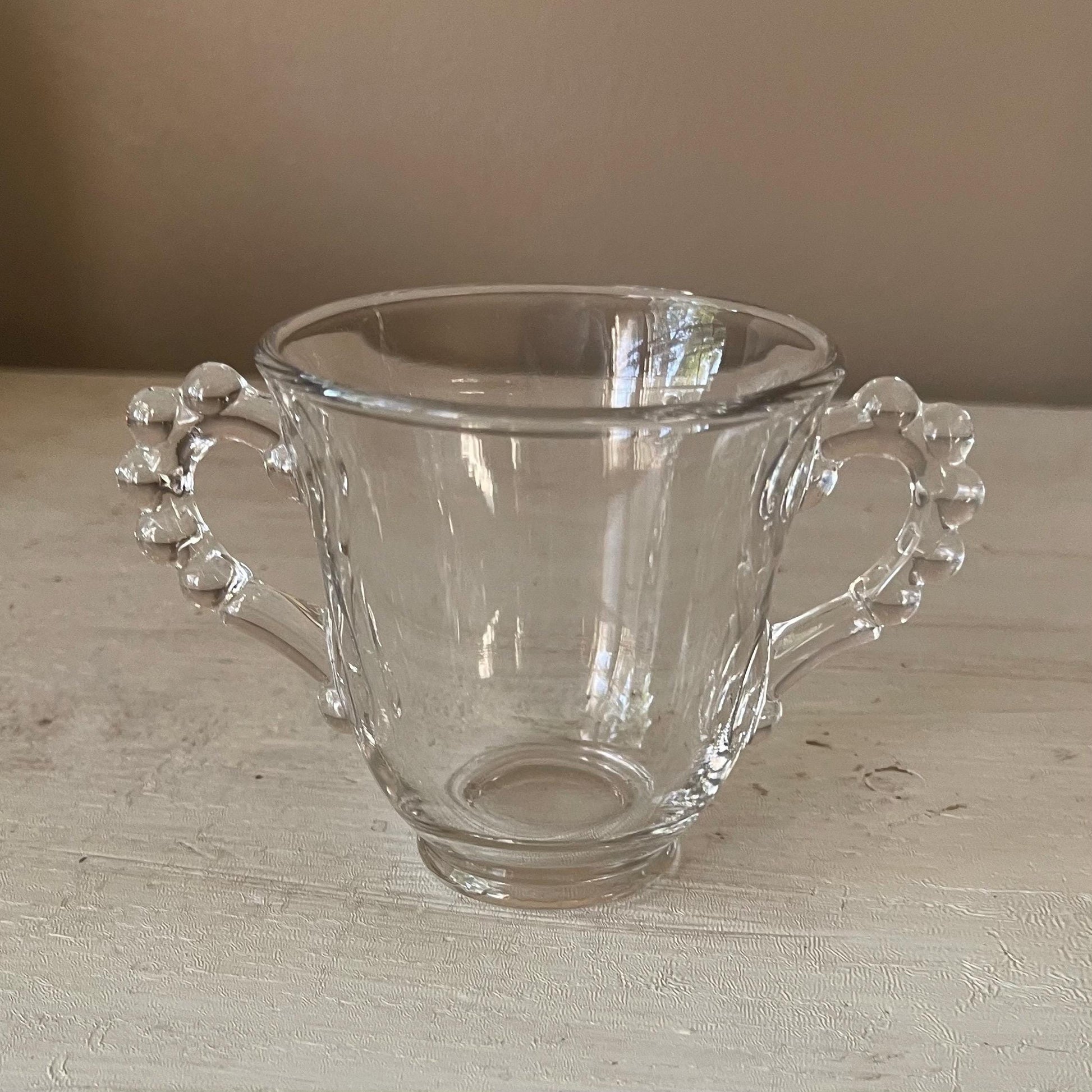 Vintage Candlewick Creamer and Sugar Bowl Set: Beaded Glass