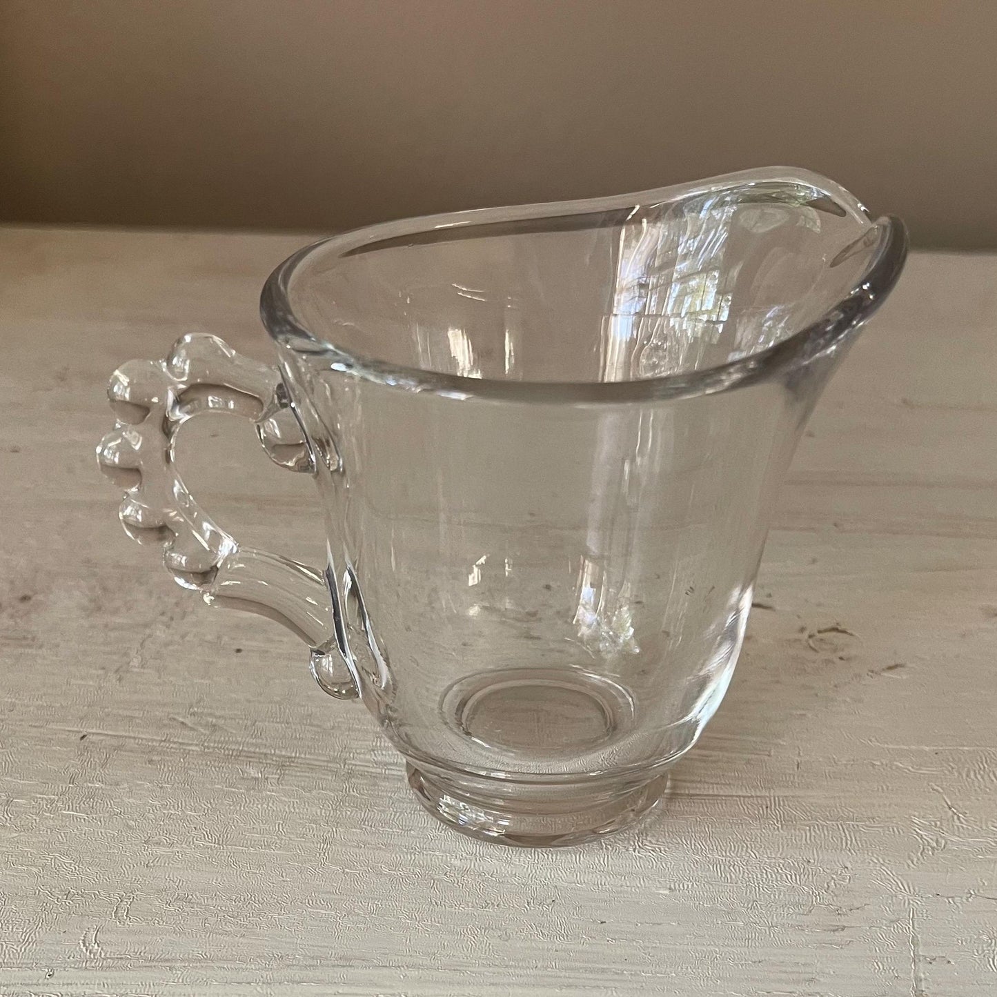Candlewick Creamer and Sugar Bowl Set | Vintage Candlewick | Beaded Ridge Glass Plates | Candlewick Hobnail Edge | Hobnail Glass