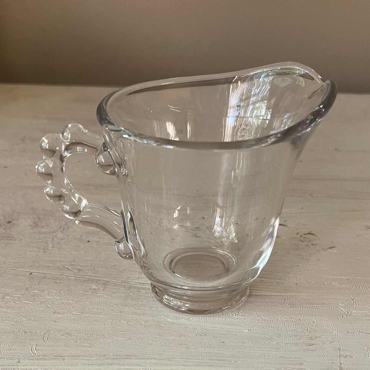 Vintage Candlewick Creamer and Sugar Bowl Set: Beaded Glass