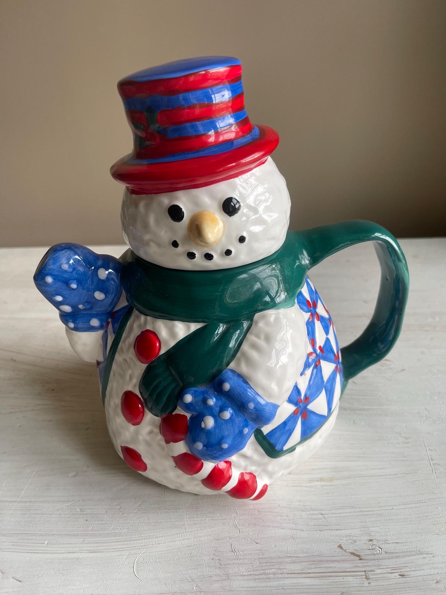 Vintage Snowman Teapot | Christmas Teapot | Vintage Christmas | Snowman | Vintage Snowman | Snowman Teapot by Christmas Village