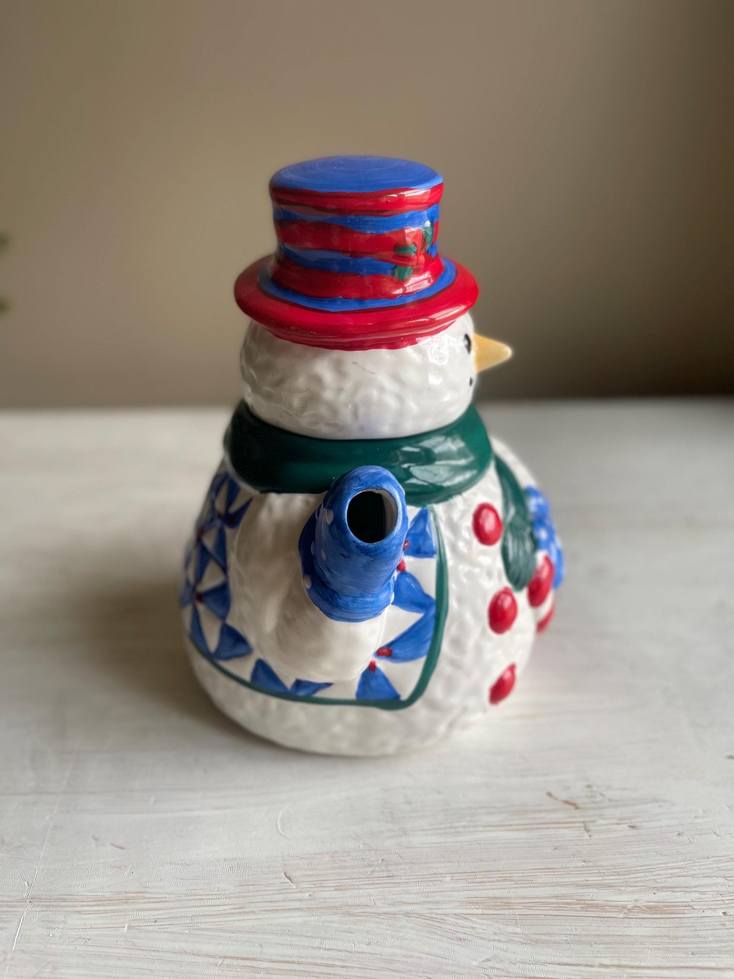 Vintage Snowman Teapot | Christmas Teapot | Vintage Christmas | Snowman | Vintage Snowman | Snowman Teapot by Christmas Village
