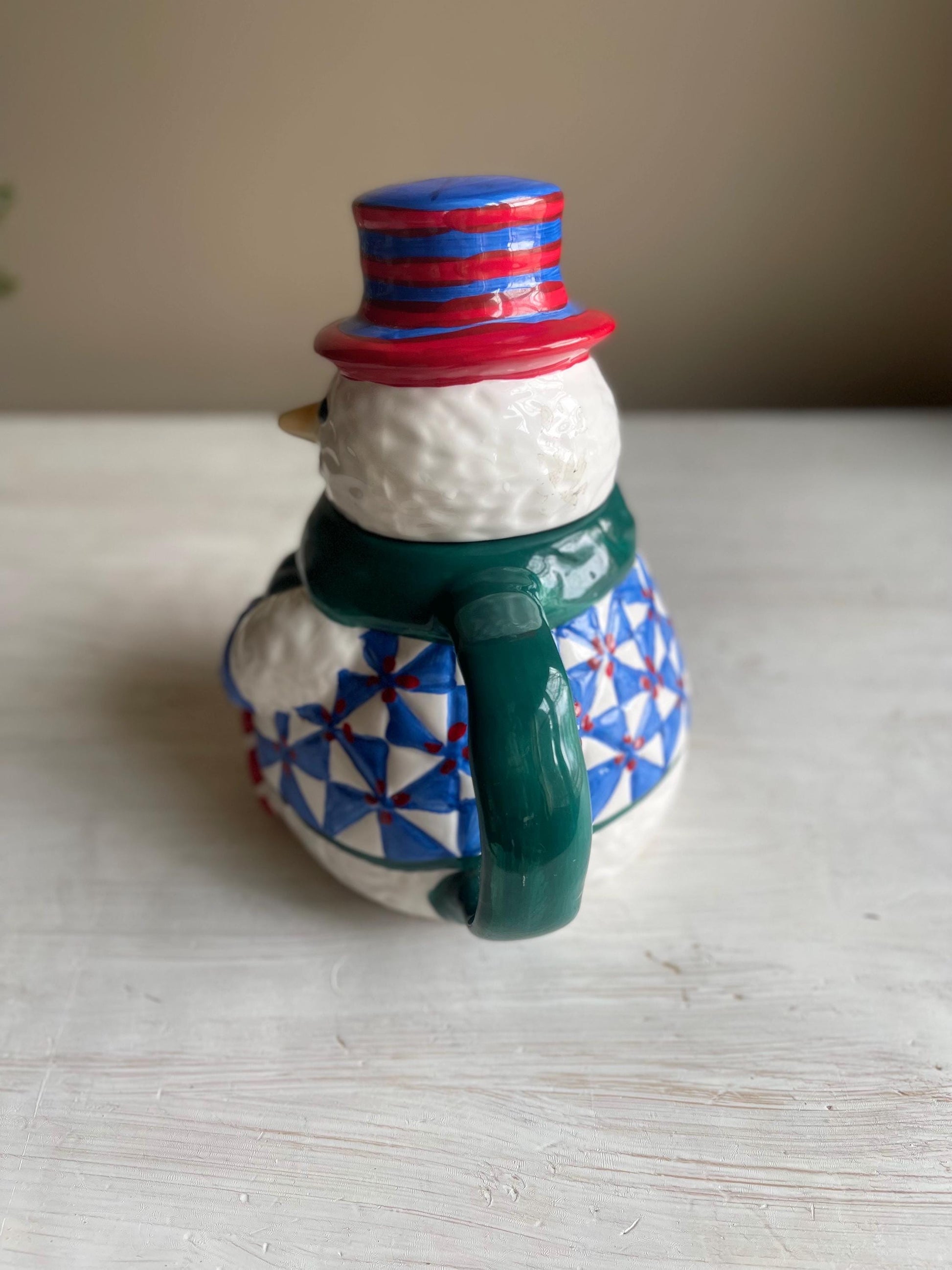 Vintage Snowman Teapot | Christmas Teapot | Vintage Christmas | Snowman | Vintage Snowman | Snowman Teapot by Christmas Village