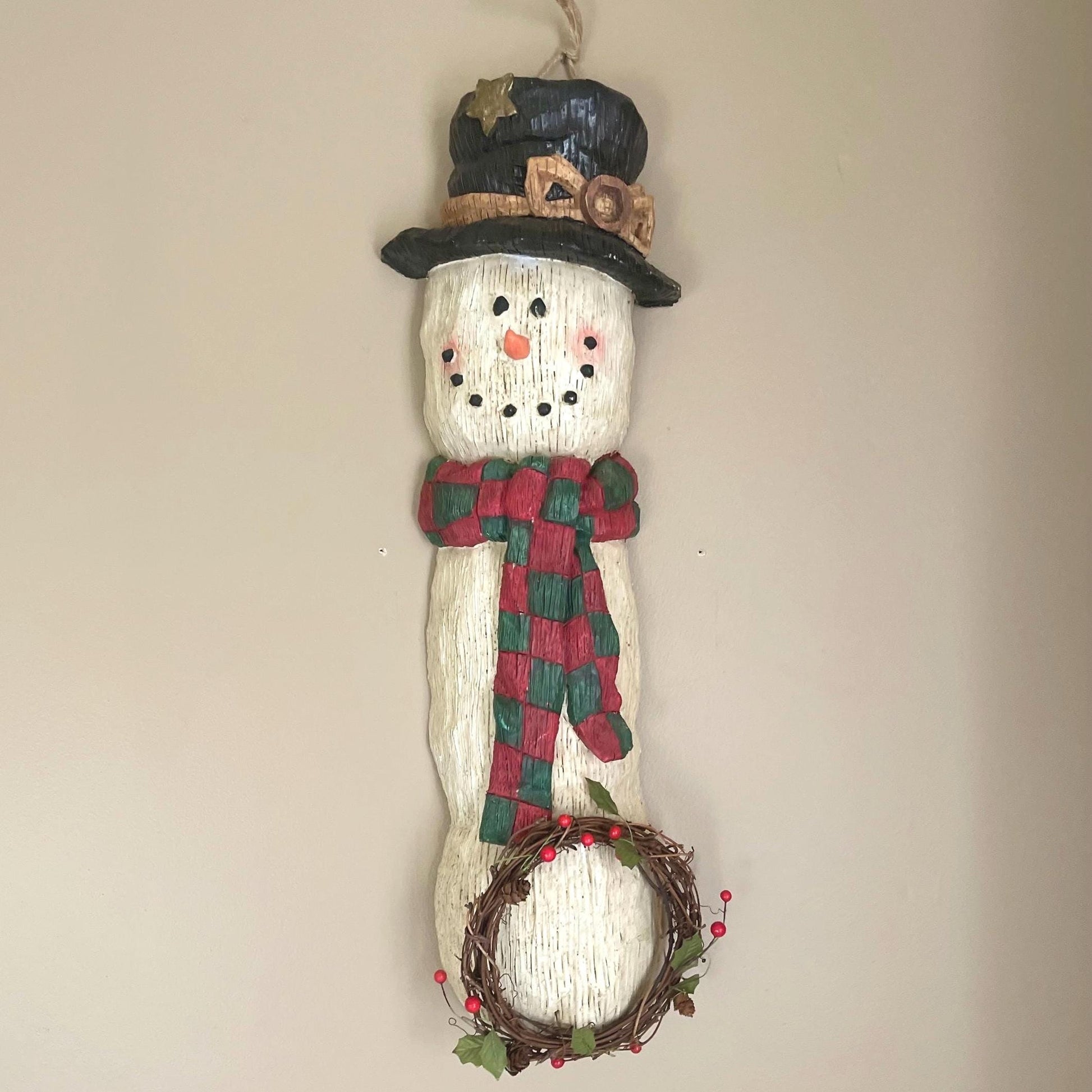 Snowman Wall Hanging | Vintage Snowman | Snowman Decor | Vintage Christmas | Vintage Winter Decor