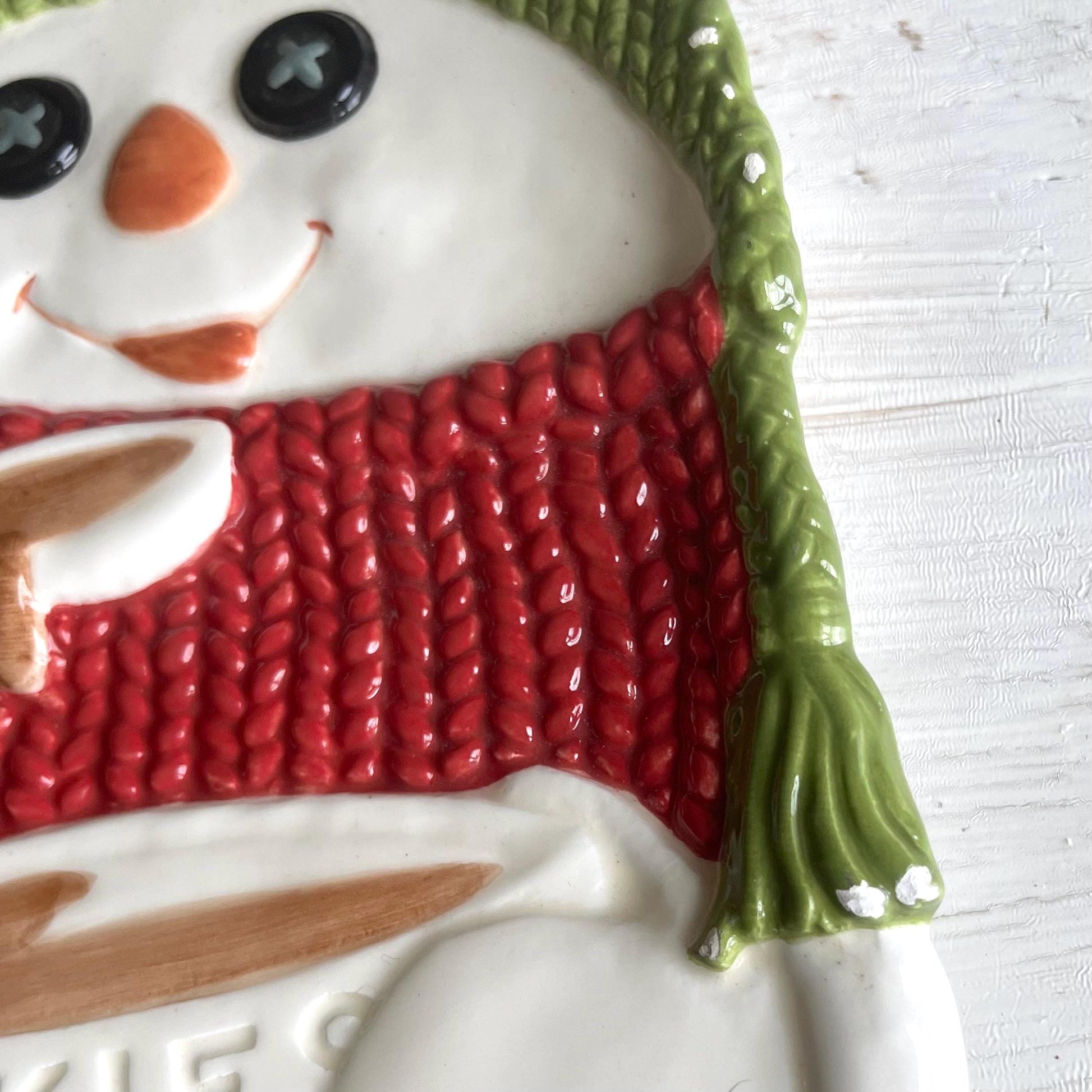 Vintage Department 56 Snowman Christmas Platter | Snowman Cookie Plate | Vintage Christmas | Department 56 | Snowman Cookie Tray