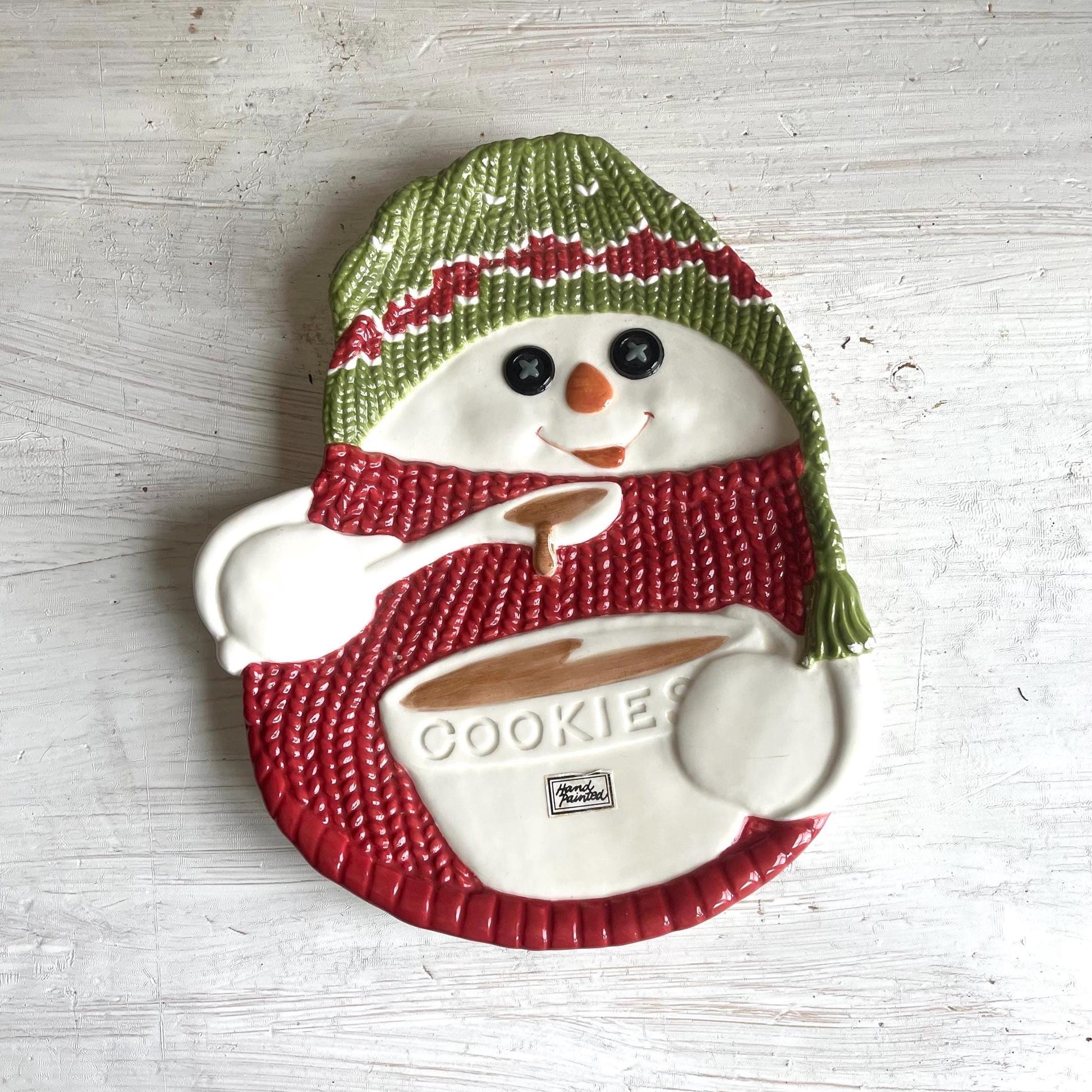 Vintage Department 56 Snowman Christmas Platter | Snowman Cookie Plate | Vintage Christmas | Department 56 | Snowman Cookie Tray