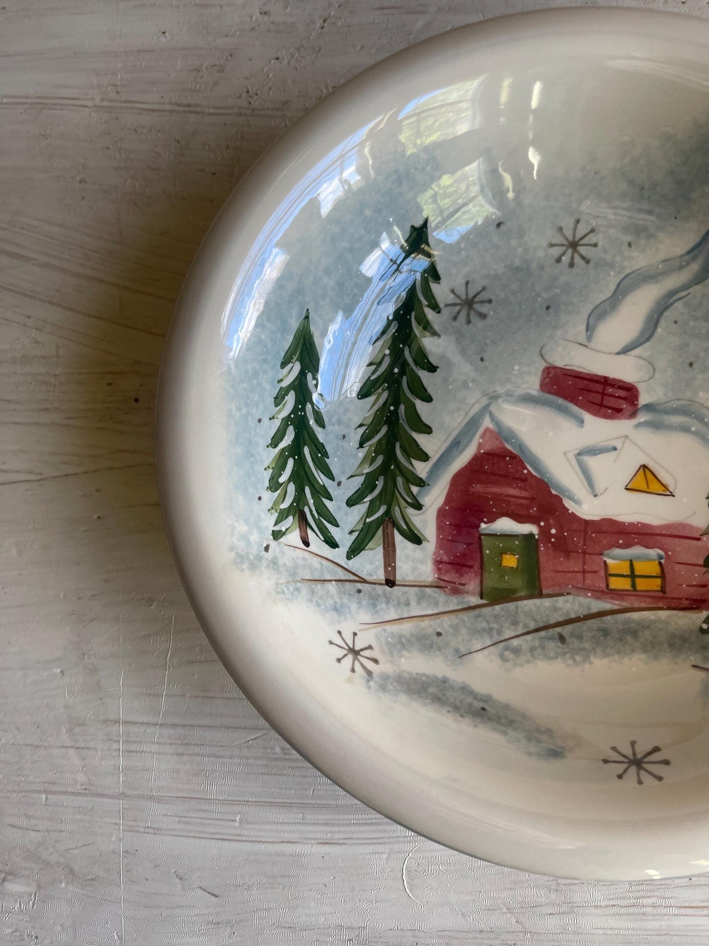 Winter Wonderland Salad Bowl | Christmas Plate | Winter Plate | Vintage Christmas Dishes | Christmas Plates | Winter Dishes