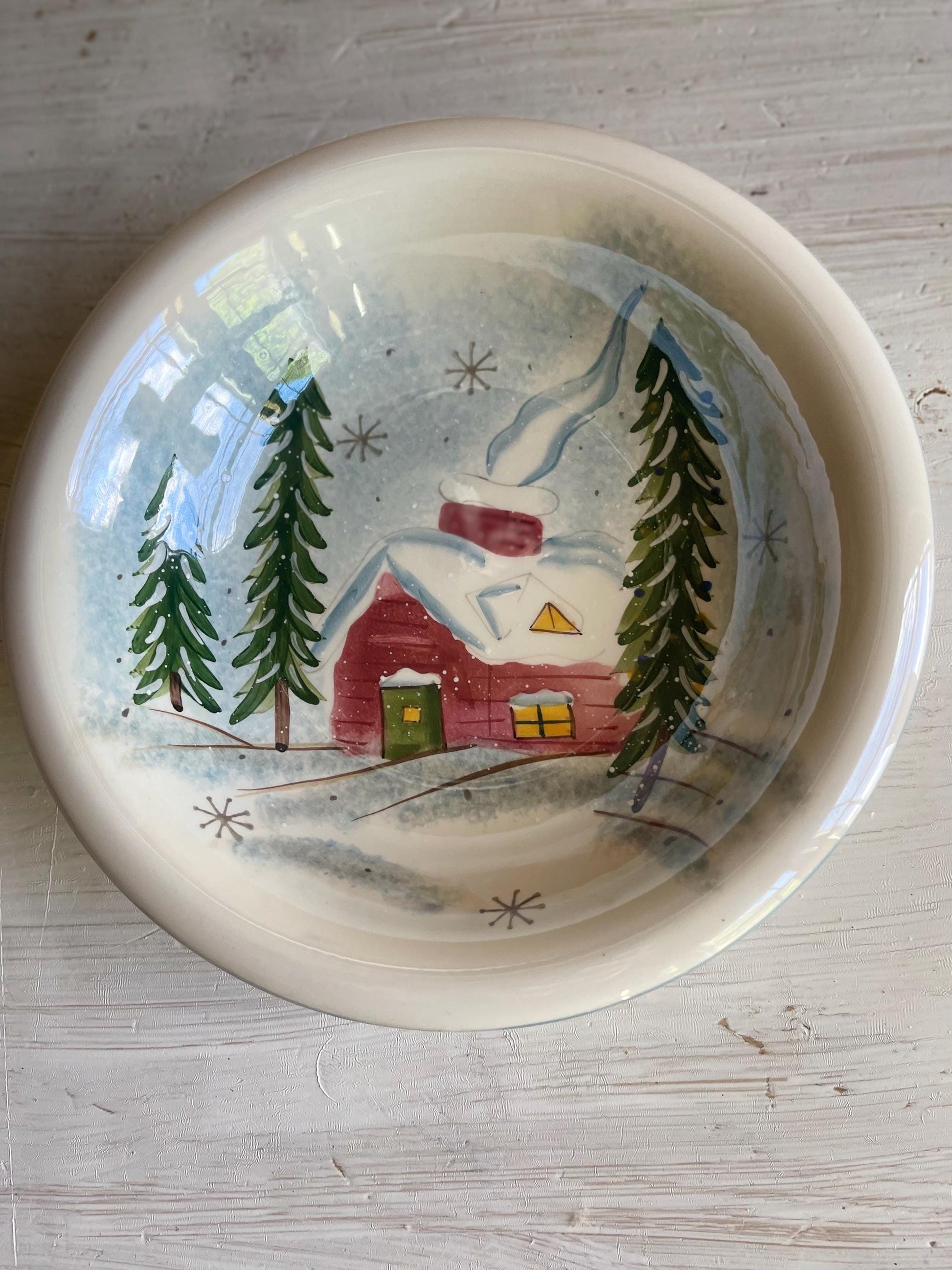 Winter Wonderland Salad Bowl | Christmas Plate | Winter Plate | Vintage Christmas Dishes | Christmas Plates | Winter Dishes