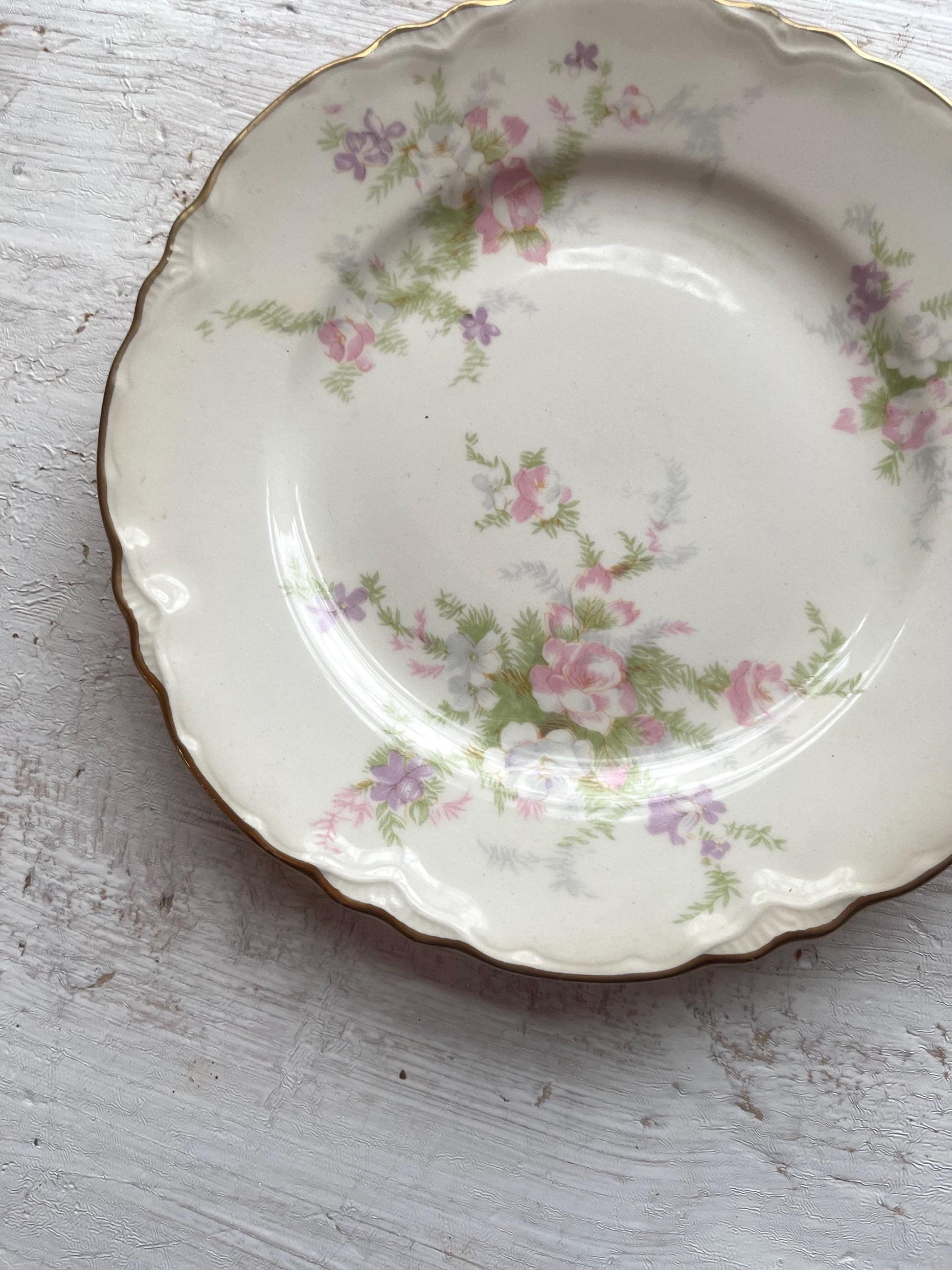 Set of 2 Homer Laughlin China Jean Pattern Bread and Butter Plates | Vintage Spring Dishes | Vintage China | Laughlin Jean Bread Plates