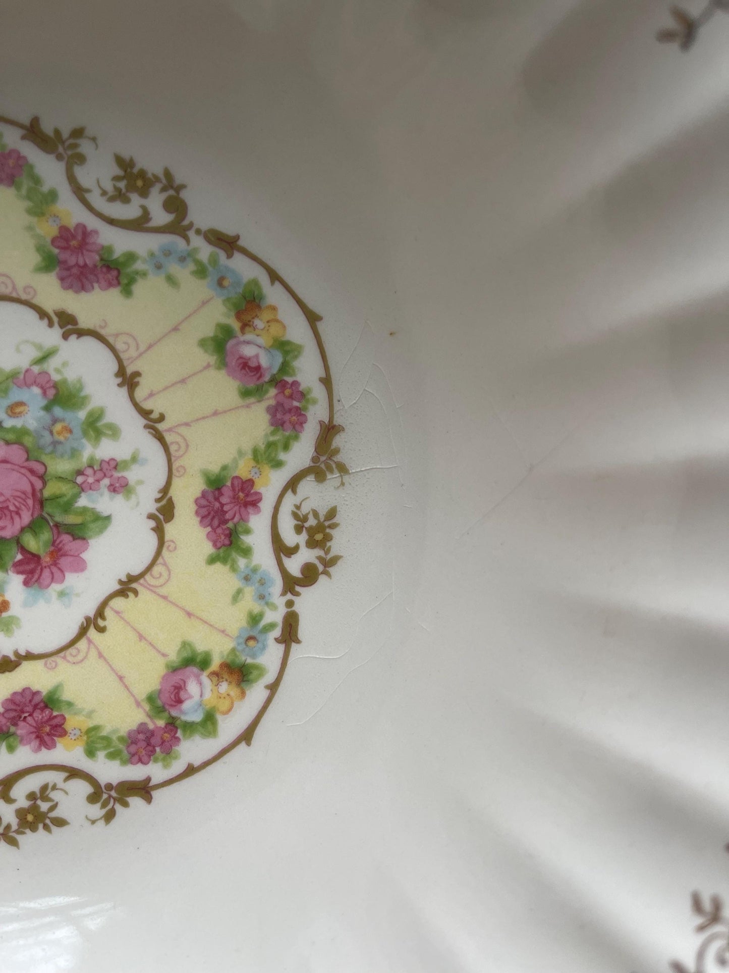 Toledo Delight by American Limoges Vintage Serving Bowl - Vintage China - 1930s China - 22k Gold Trim - Vintage Serving Bowl
