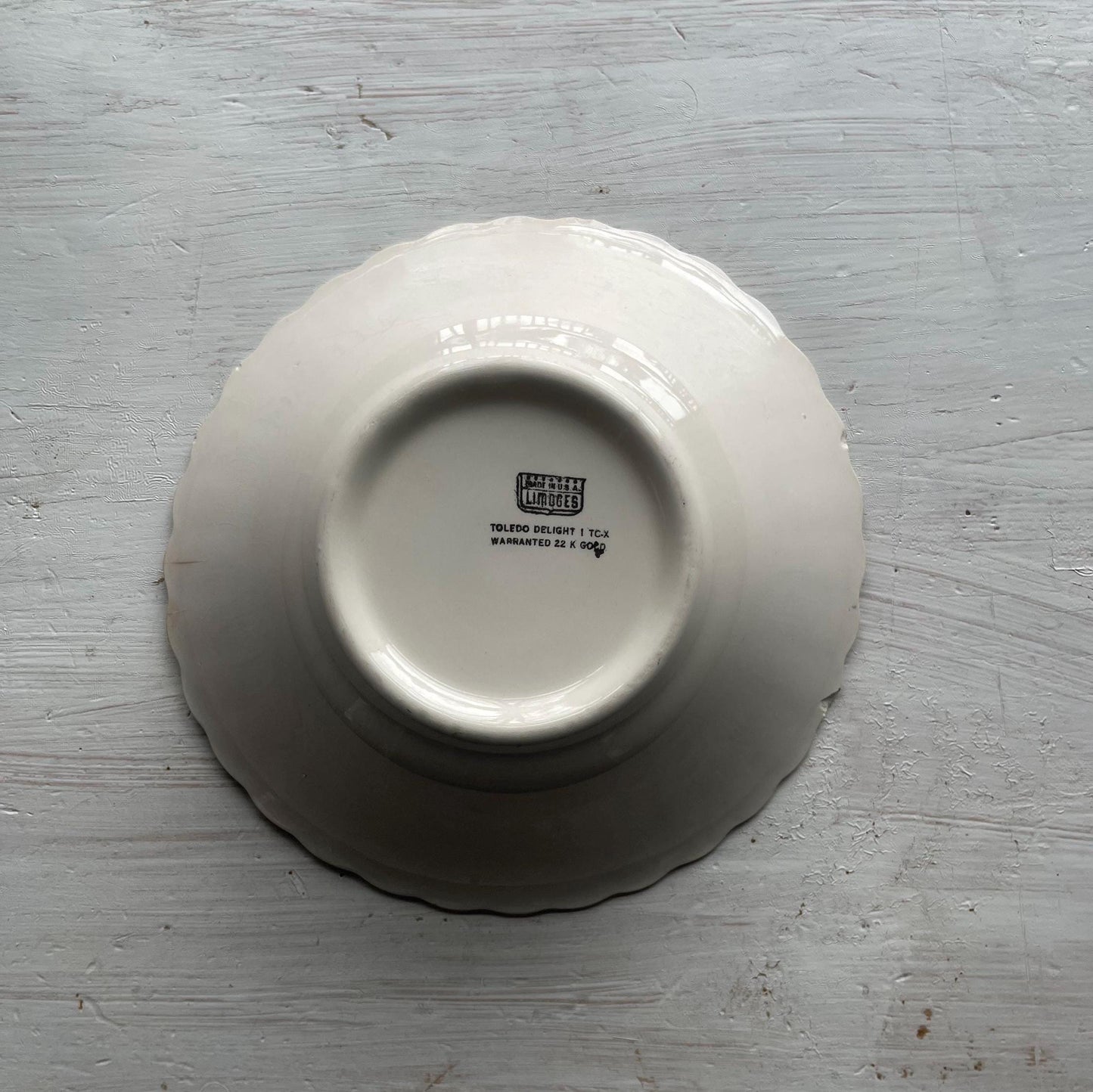 Vintage American Limoges Serving Bowl: Toledo Delight, 22k Gold Trim, 1930s China