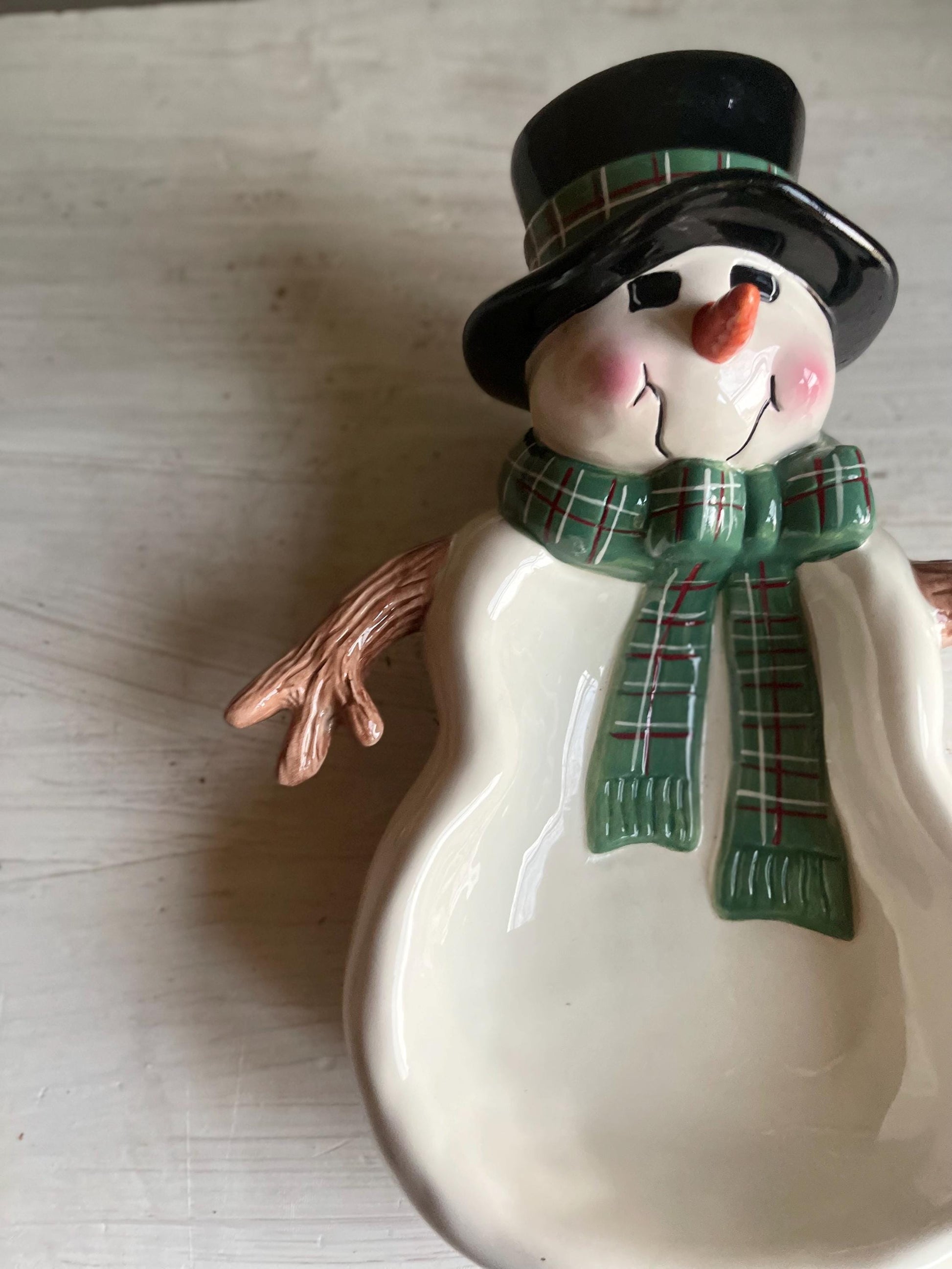 Vintage Snowman Candy Dish | Winter Serving Dish | Snowman Serving Dish | Sakura Snowman Dish | Vintage Christmas