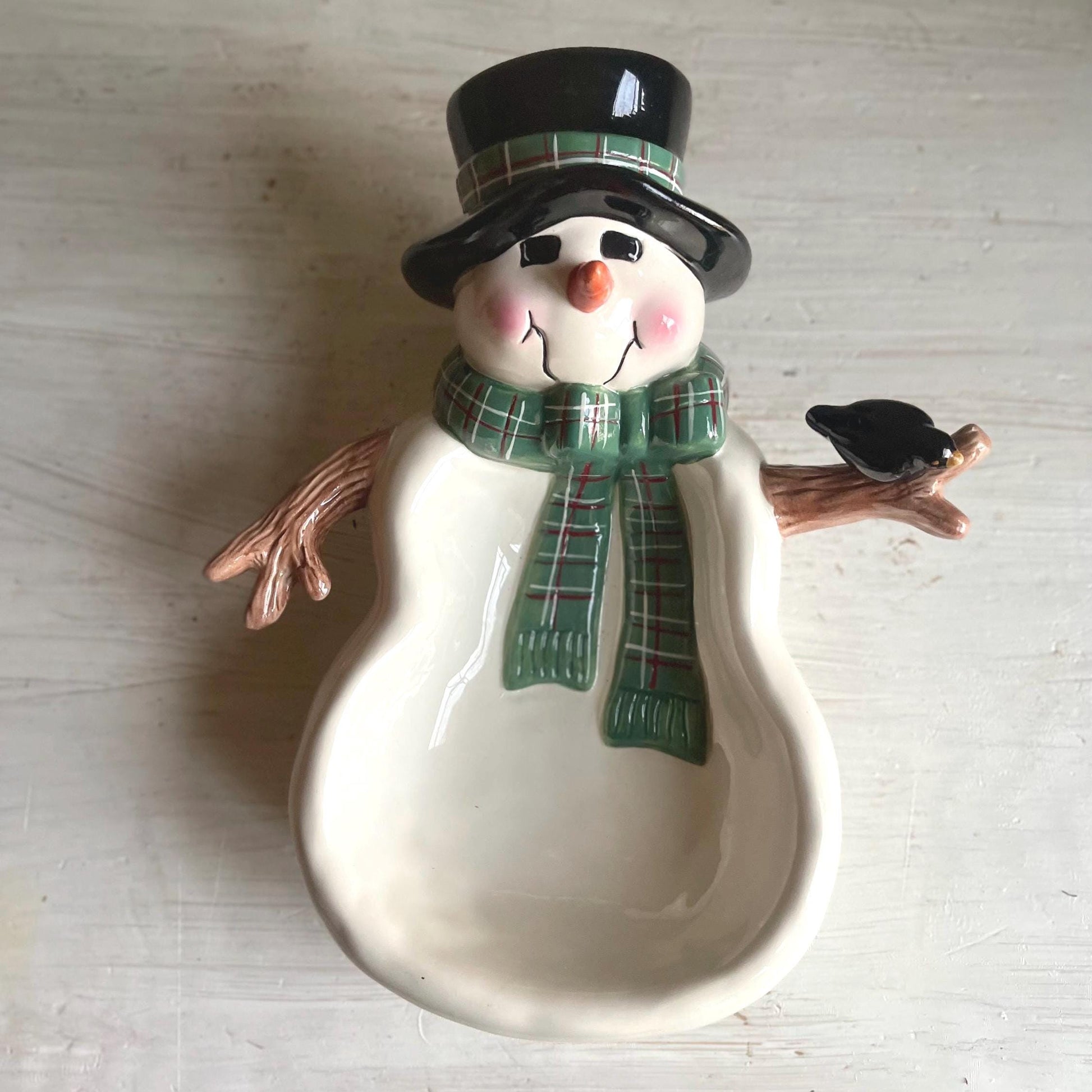 Vintage Snowman Candy Dish | Winter Serving Dish | Snowman Serving Dish | Sakura Snowman Dish | Vintage Christmas