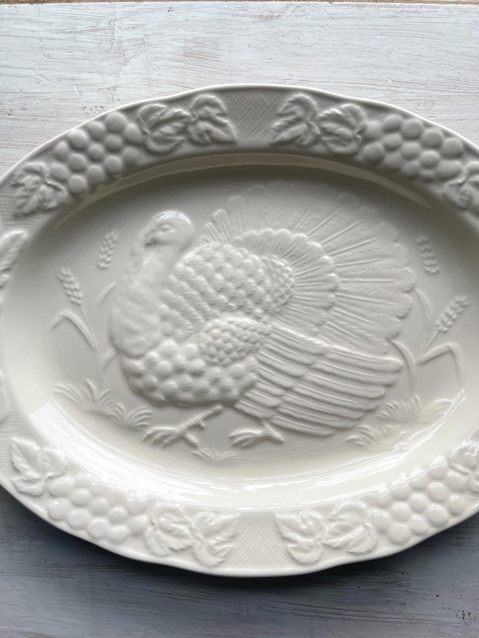 King Tom Turkey Platter - Vintage Thanksgiving Platter - Thanksgiving Serving Plate - Thanksgiving Tabletop Decor - Fall Decor