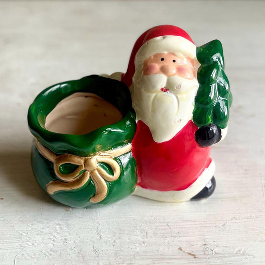 Vintage Santa Planter | Christmas Planter | Vintage Santa | Vintage Christmas Planter | Vintage Christmas | Santa with Bag | Santa