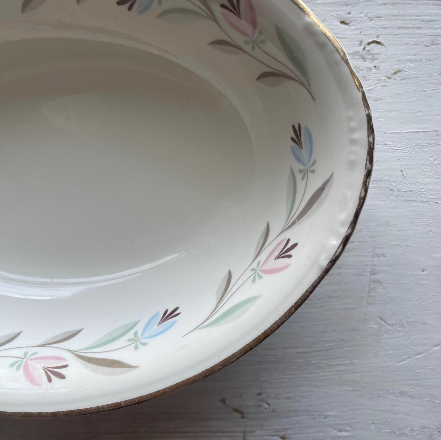 Vintage Homer Laughlin Nantucket Serving Bowl: Mid-Century Floral Fine China