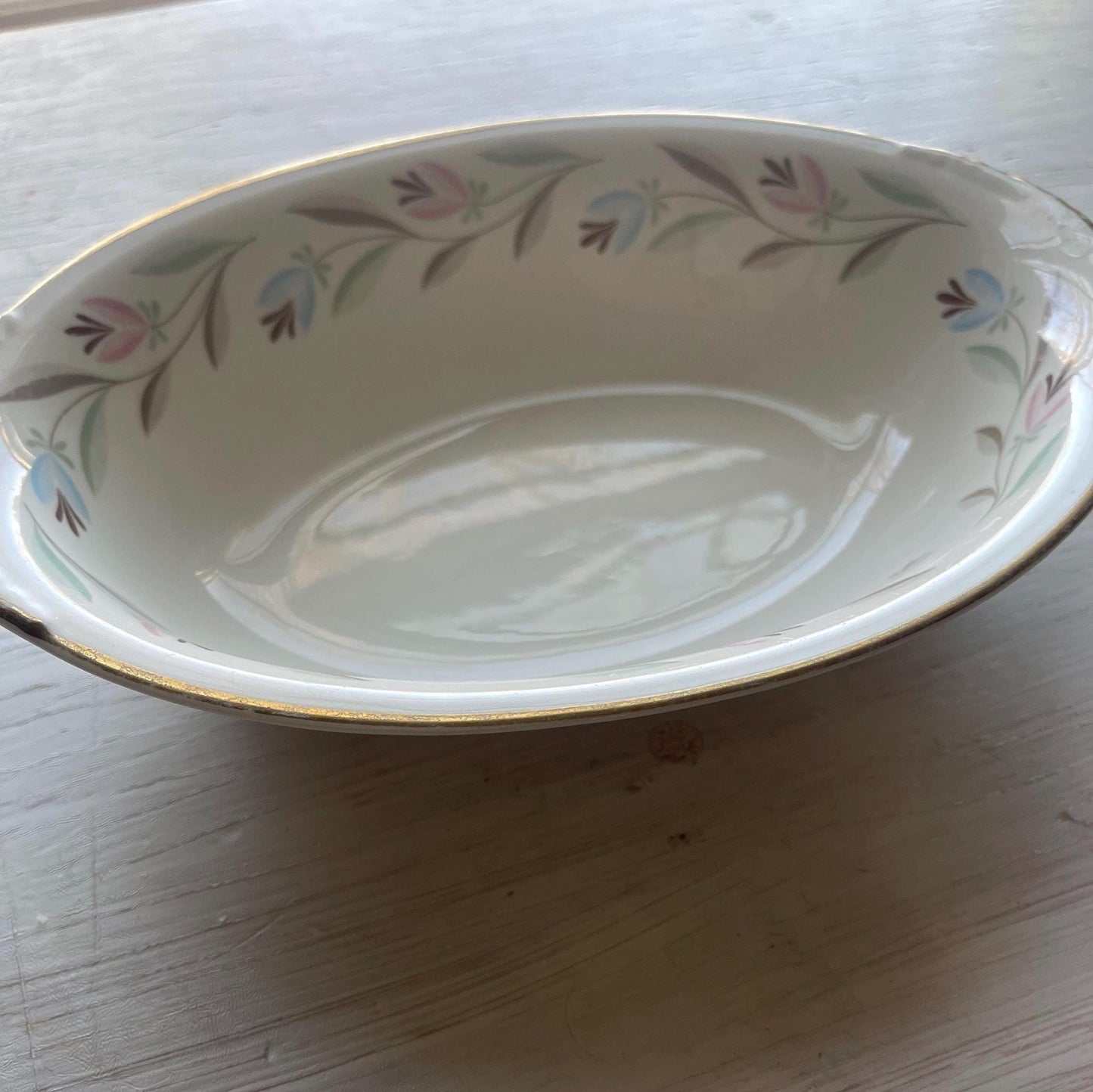 Homer Laughlin Eggshell Nautilus Nantucket Oval Serving Bowl - Elegant Mid-Century Dishes - Vintage Spring Dishes and Tableware