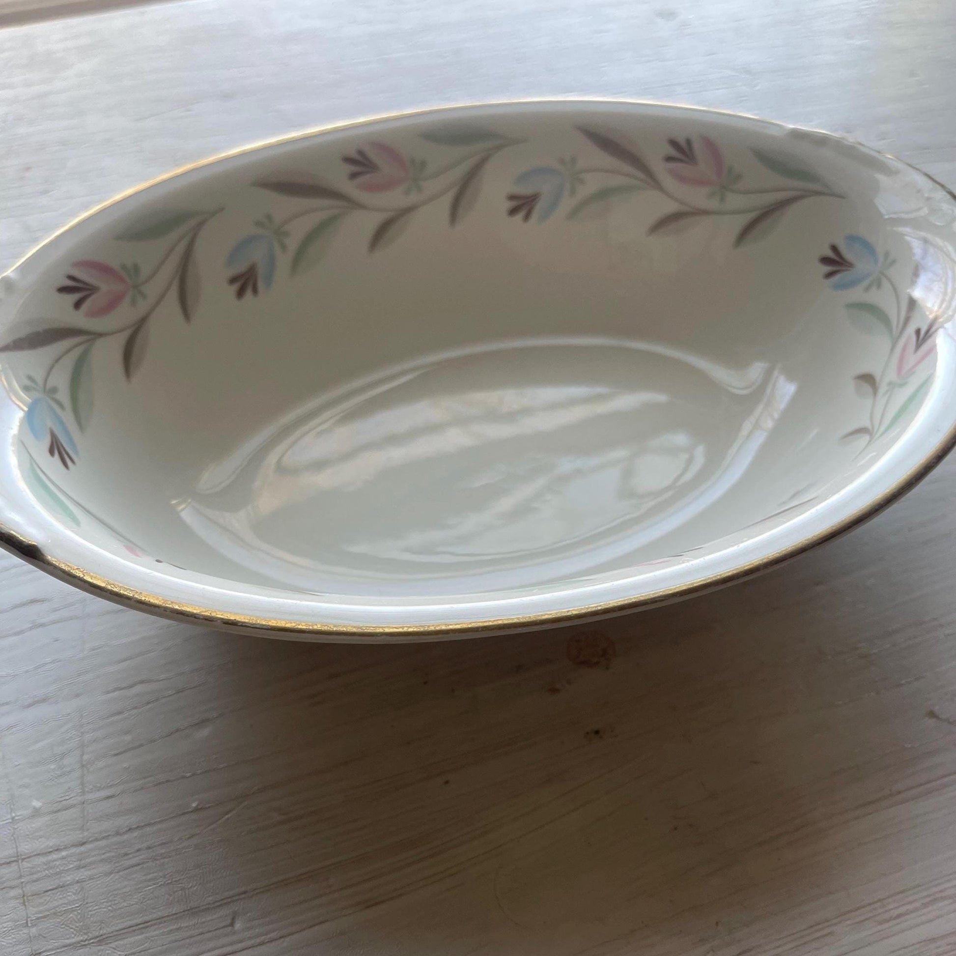 Vintage Homer Laughlin Nantucket Serving Bowl: Mid-Century Floral Fine China