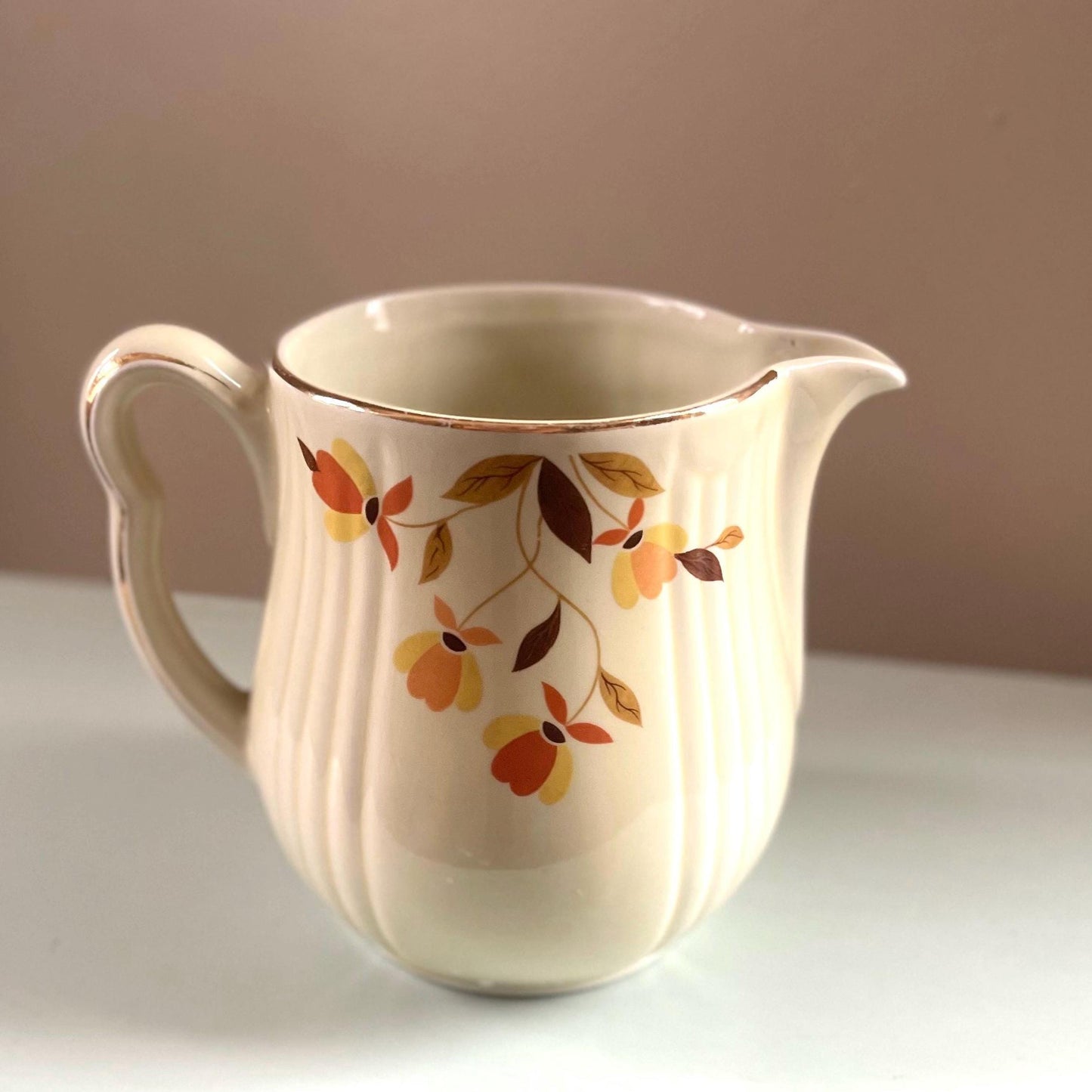 Vintage Hall Autumn Leaf Juice Pitcher - Retro Kitchenware - 1950s Drink Pitcher - Vintage Pitcher - Vintage Fall Dishes