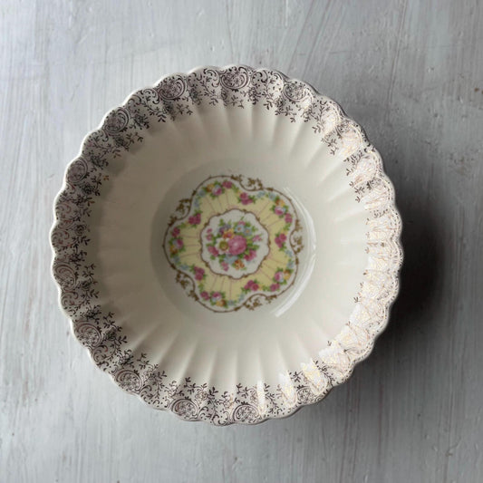 Toledo Delight by American Limoges Vintage Serving Bowl - Vintage China - 1930s China - 22k Gold Trim - Vintage Serving Bowl