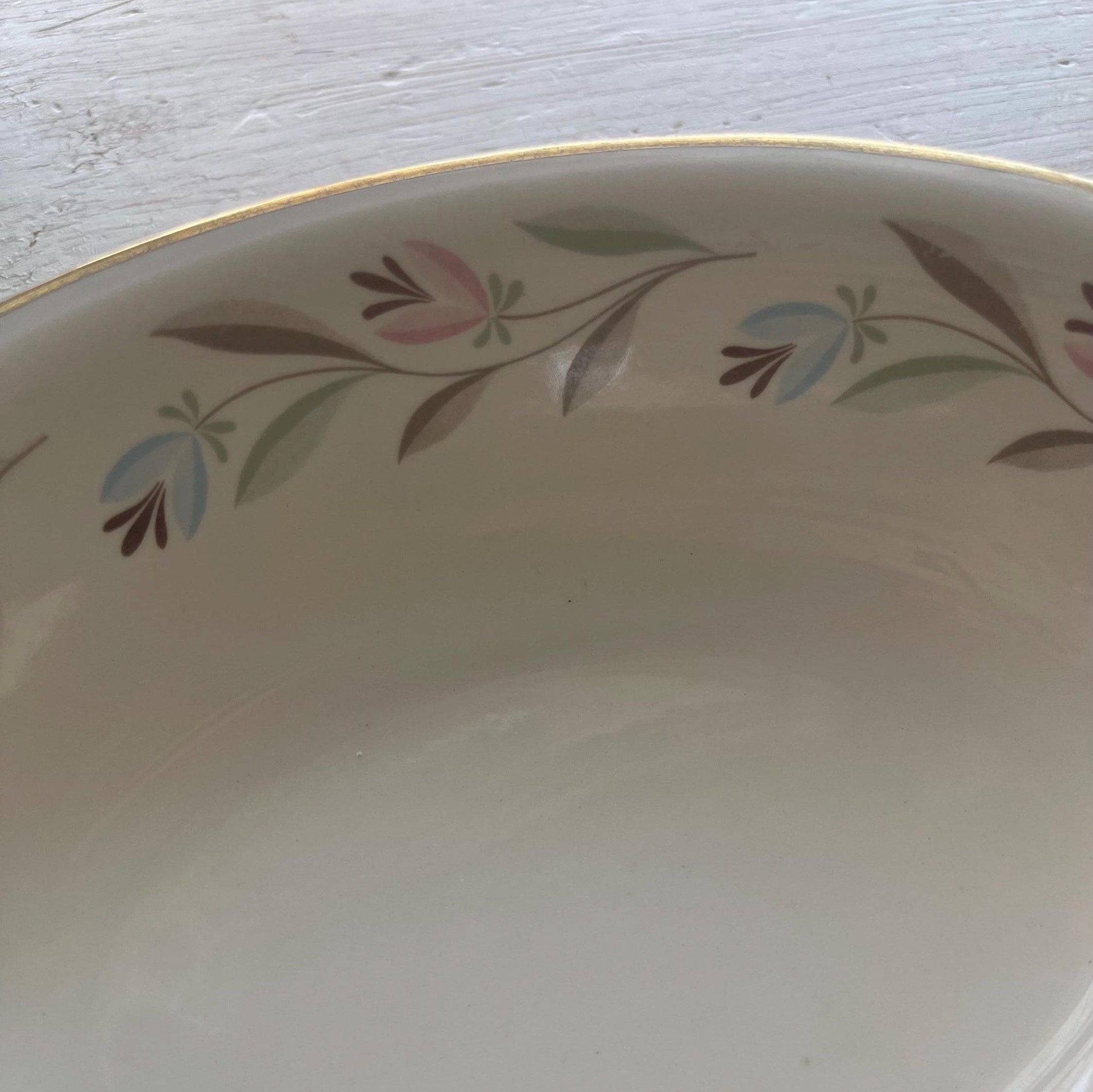 Homer Laughlin Eggshell Nautilus Nantucket Oval Serving Bowl - Elegant Mid-Century Dishes - Vintage Spring Dishes and Tableware