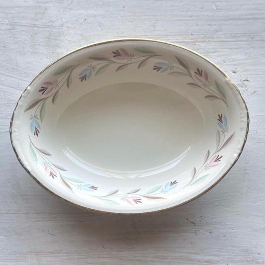 Homer Laughlin Eggshell Nautilus Nantucket Oval Serving Bowl - Elegant Mid-Century Dishes - Vintage Spring Dishes and Tableware