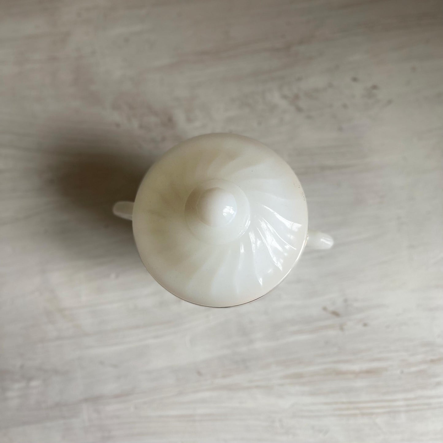 Fire King Milk Glass Golden Anniversary Cream and Sugar | Fire King Milk Glass Swirl | Vintage Anchor Hocking Gold Rim Milk Glass