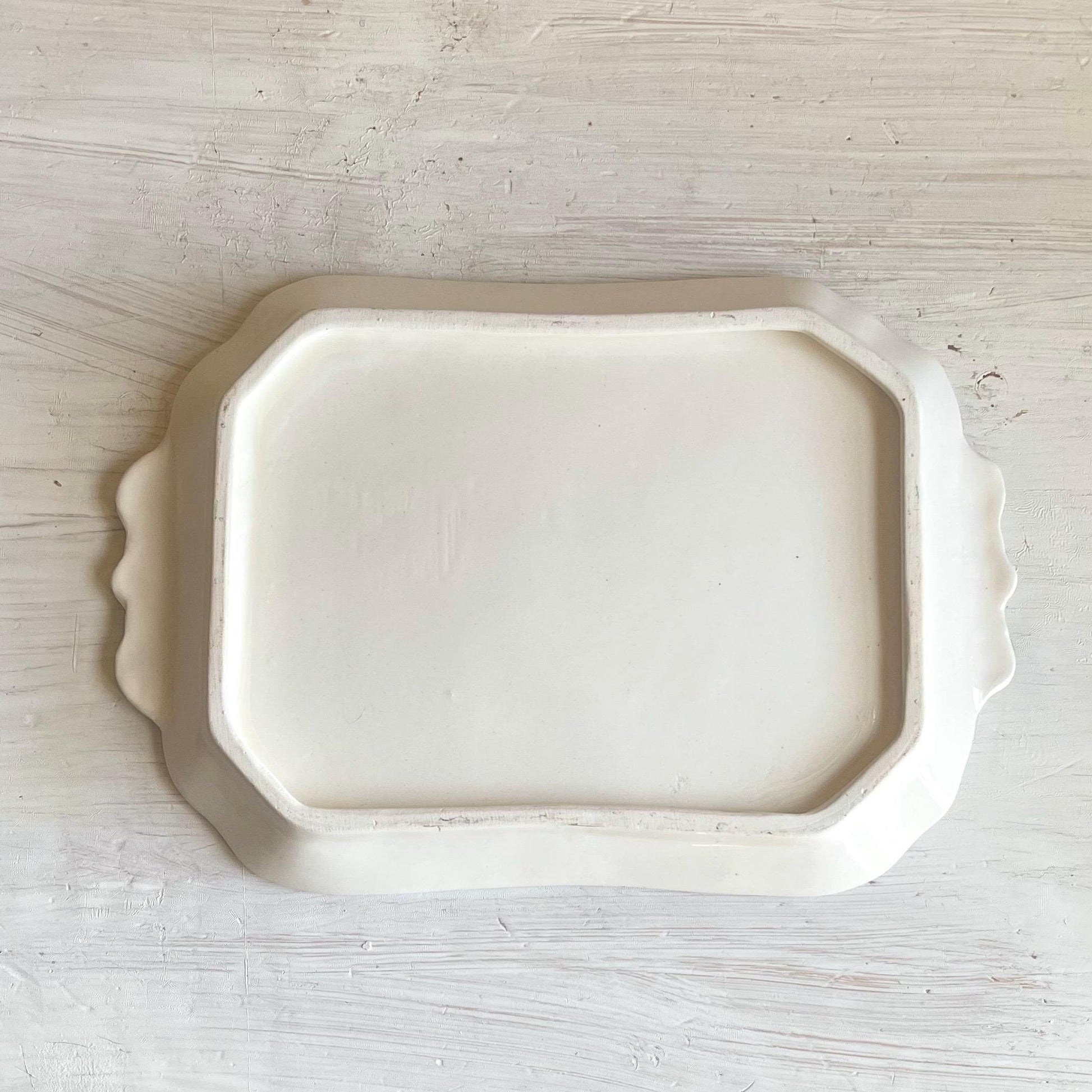 Vintage Caribbean White Ceramic Serving Platter | Hand-Painted Fruit Design | Vintage Platter