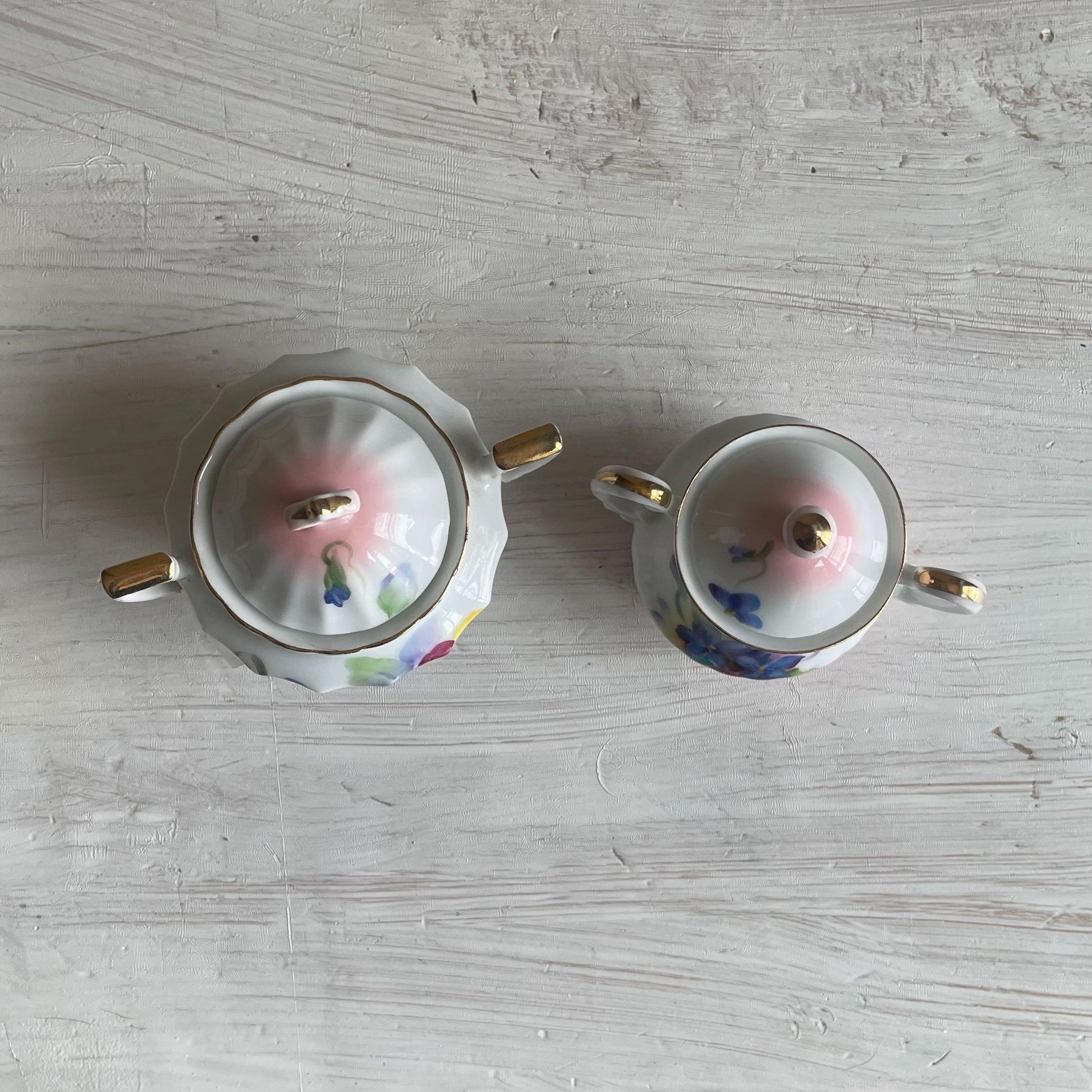 Vintage Takiro Japan Sugar Bowl and Creamer Set - Japanese China - Vintage Mini Sugar Bowl and Creamer - Hand Painted - Tea Lover Gift