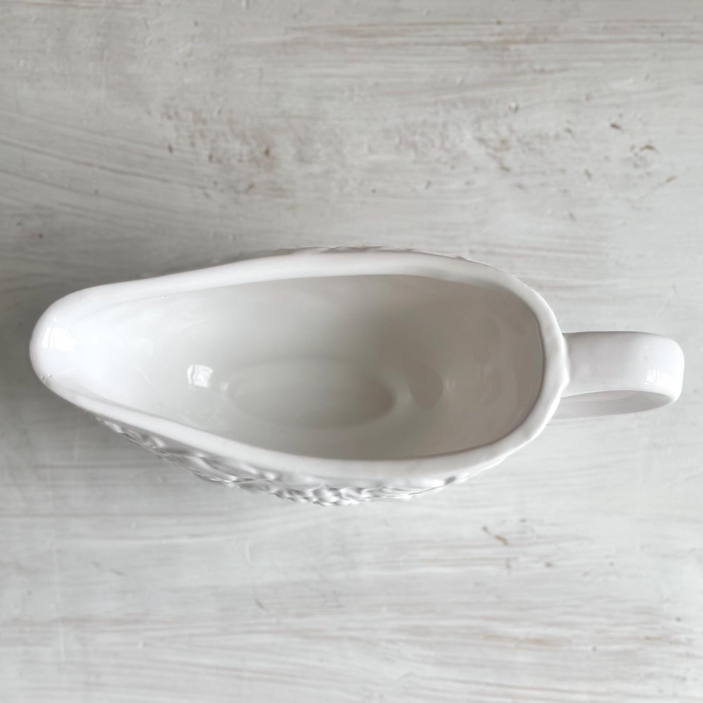 Gravy Boat with Plate by WCL China - Grape Pattern Gravy Boat - Vintage Gravy Boat