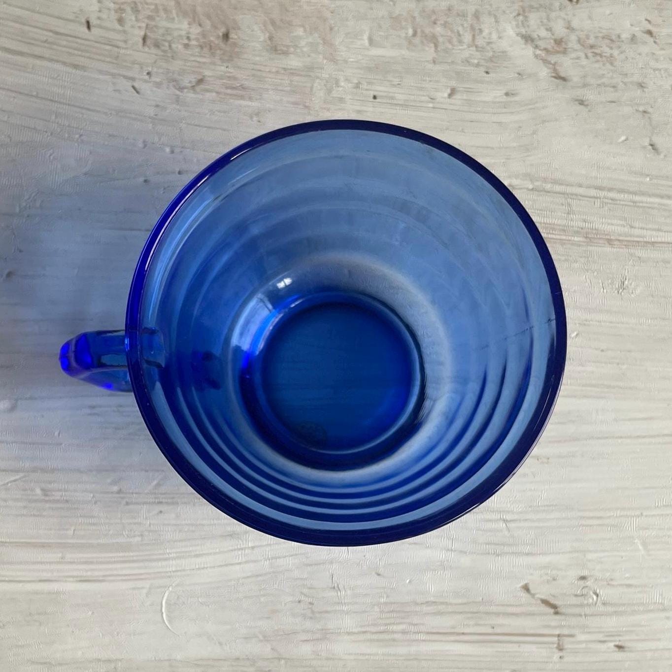 Vintage Hazel Atlas Cobalt Blue Glass Mug - Art Deco Cup