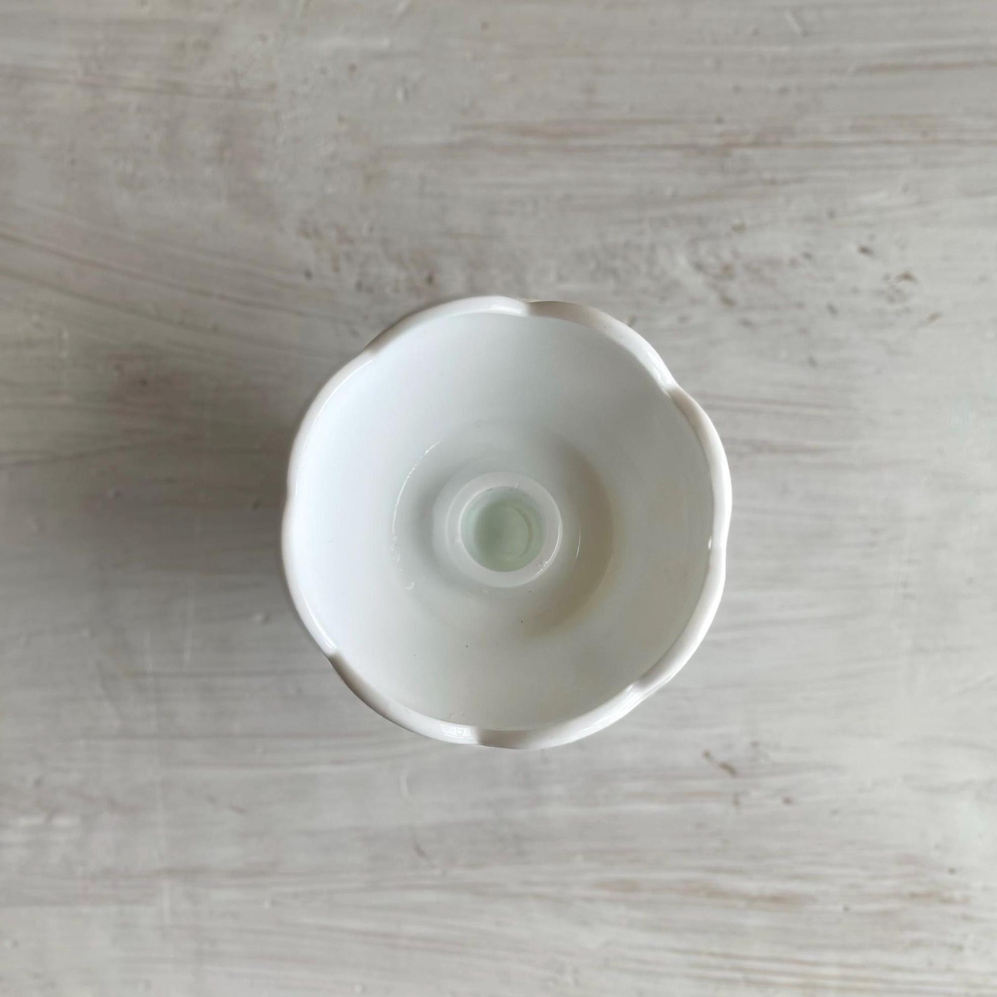 Candle Holder - Vintage Indiana Colony Milk Glass - White Harvest Grape Footed Candle Holder - Taper Candle Holder - Vintage Milk Glass