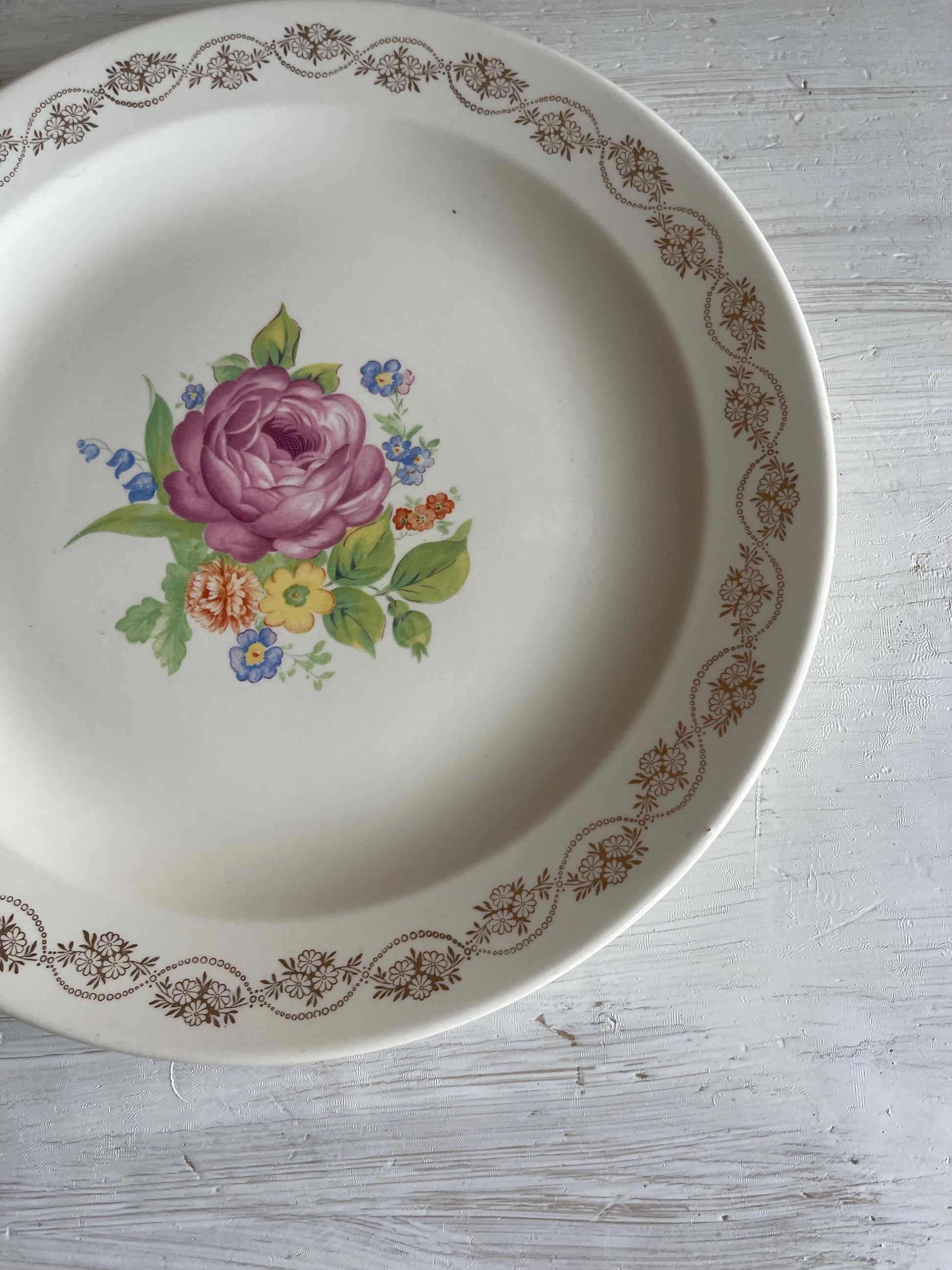 Vintage Royal China Daisy Ann Serving Plate - 1950s Kitchen Decor