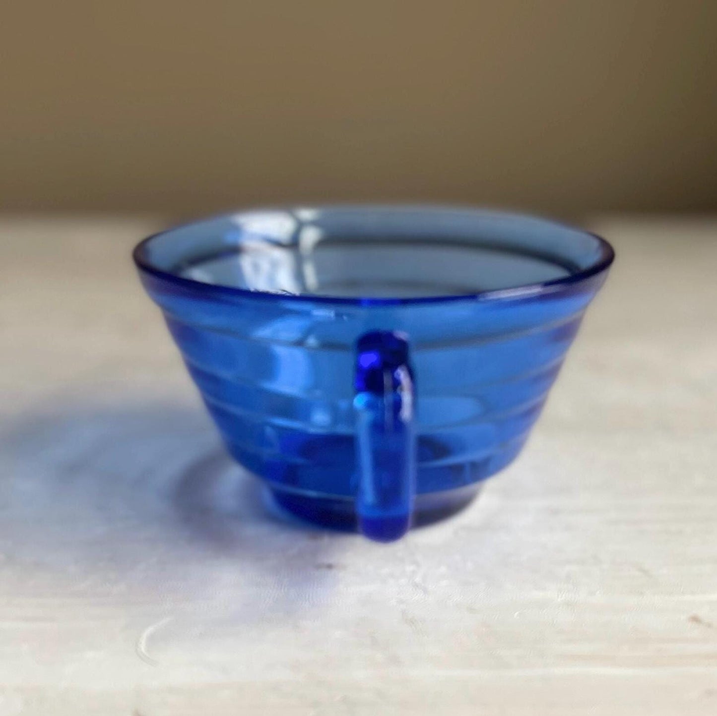 Vintage Hazel Atlas Cobalt Blue Glass Mug - Art Deco Cup