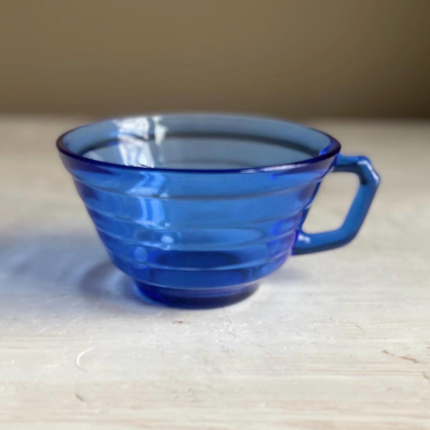 Vintage Hazel Atlas Cobalt Blue Glass Mug - Art Deco Cup