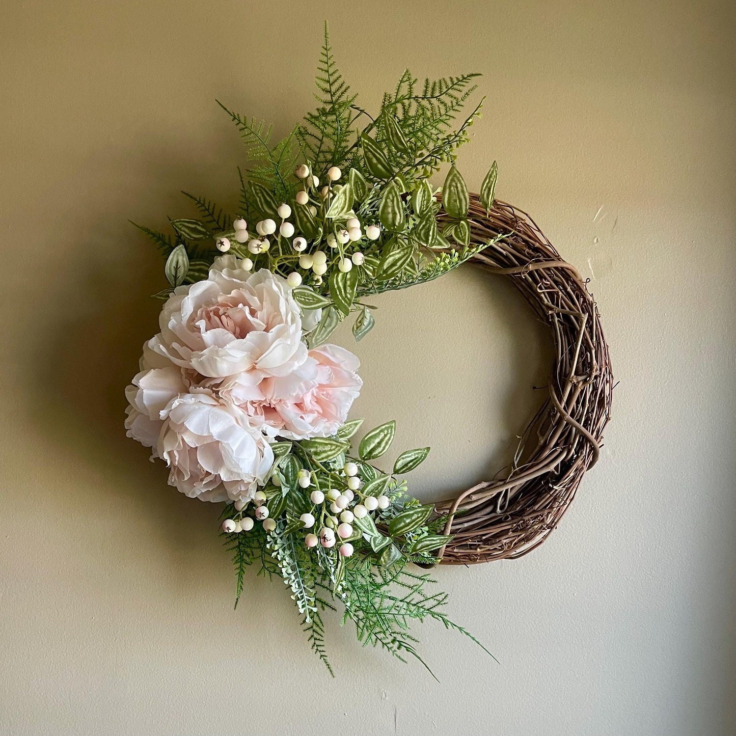 Elegant Summer Peony Wreath | Farmhouse & French Country Decor