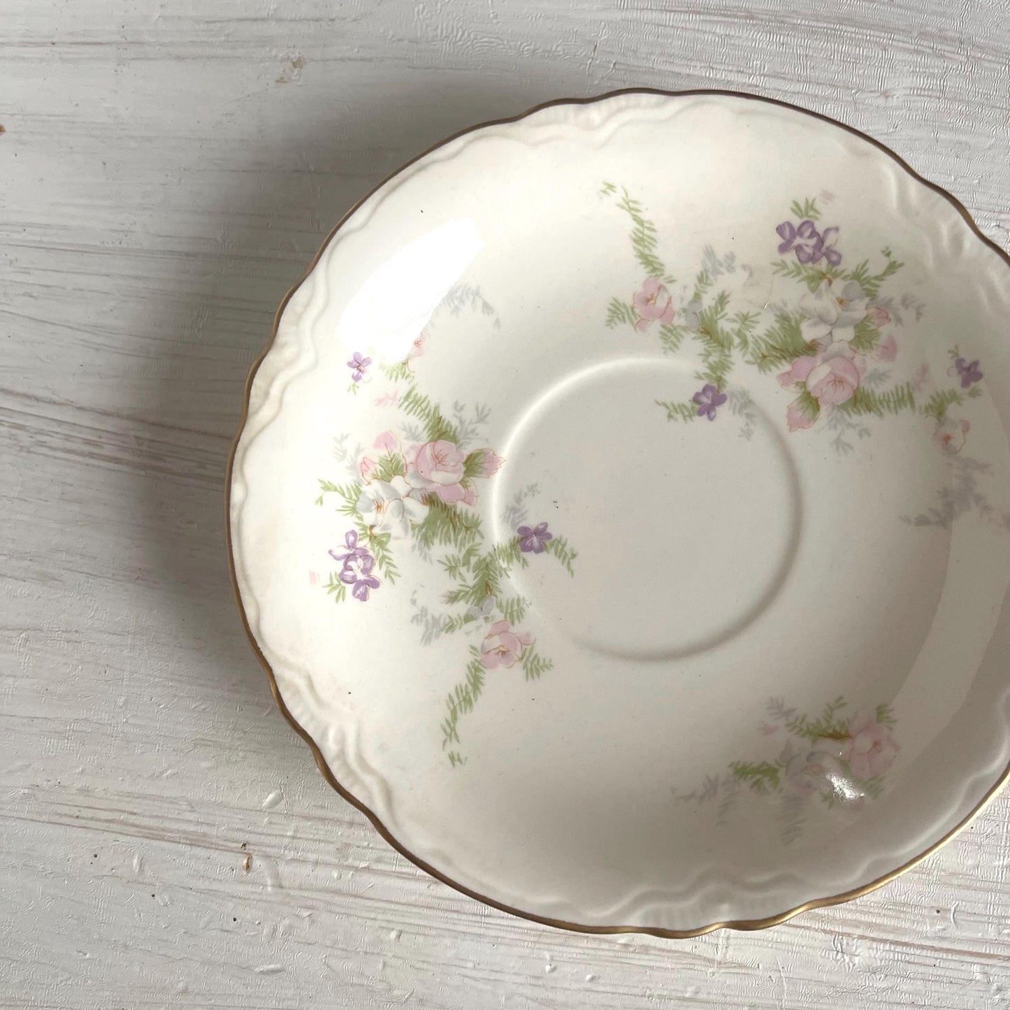 Homer Laughlin Jean Pattern Saucer Replacement | Vintage Saucer with Pink Flowers