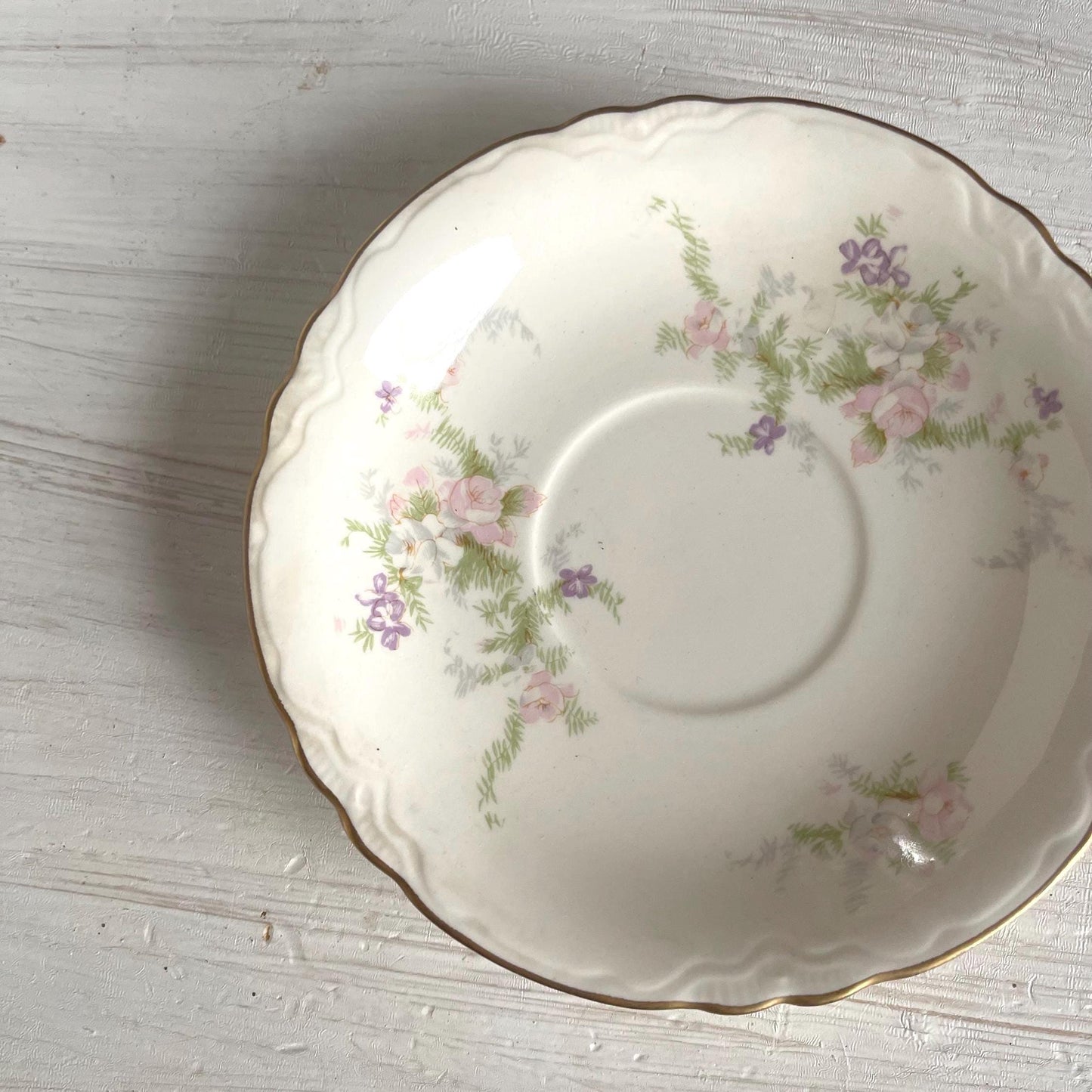 Vintage Homer Laughlin Jean Saucer: Pink Floral Replacement