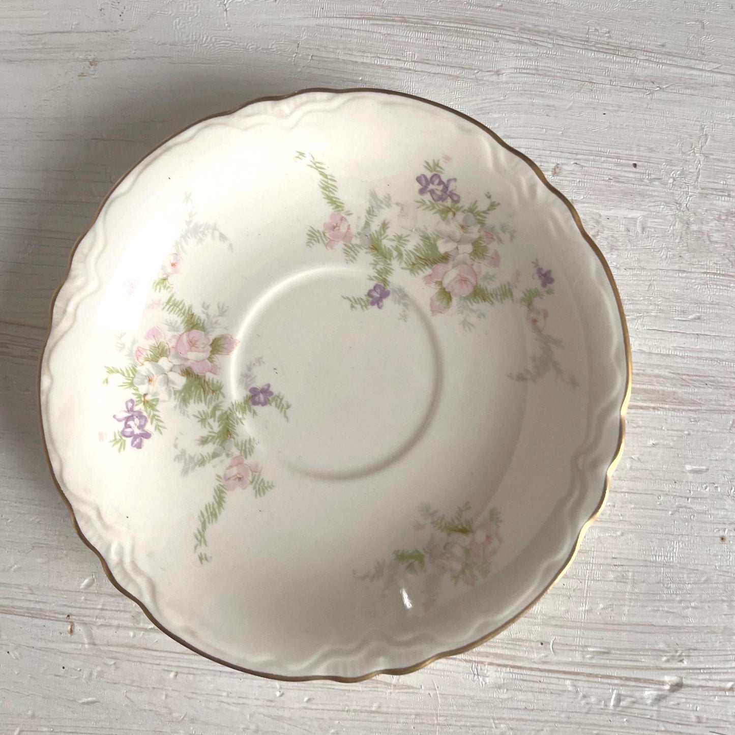 Homer Laughlin Jean Pattern Saucer Replacement | Vintage Saucer with Pink Flowers