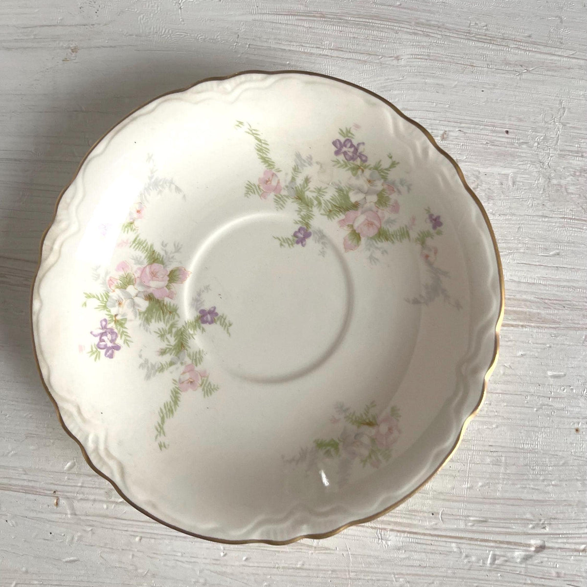 Vintage Homer Laughlin Jean Saucer: Pink Floral Replacement