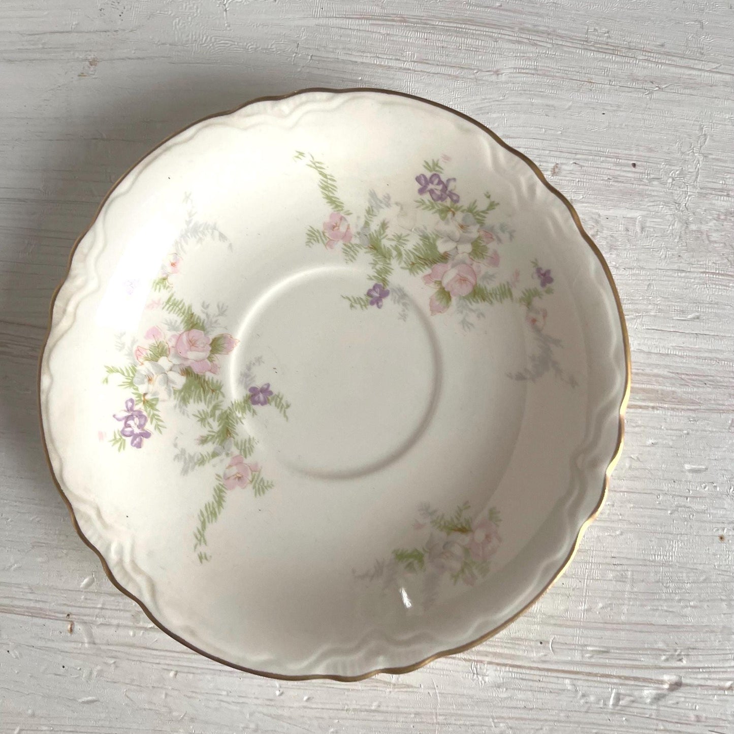 Vintage Homer Laughlin Jean Saucer: Pink Floral Replacement