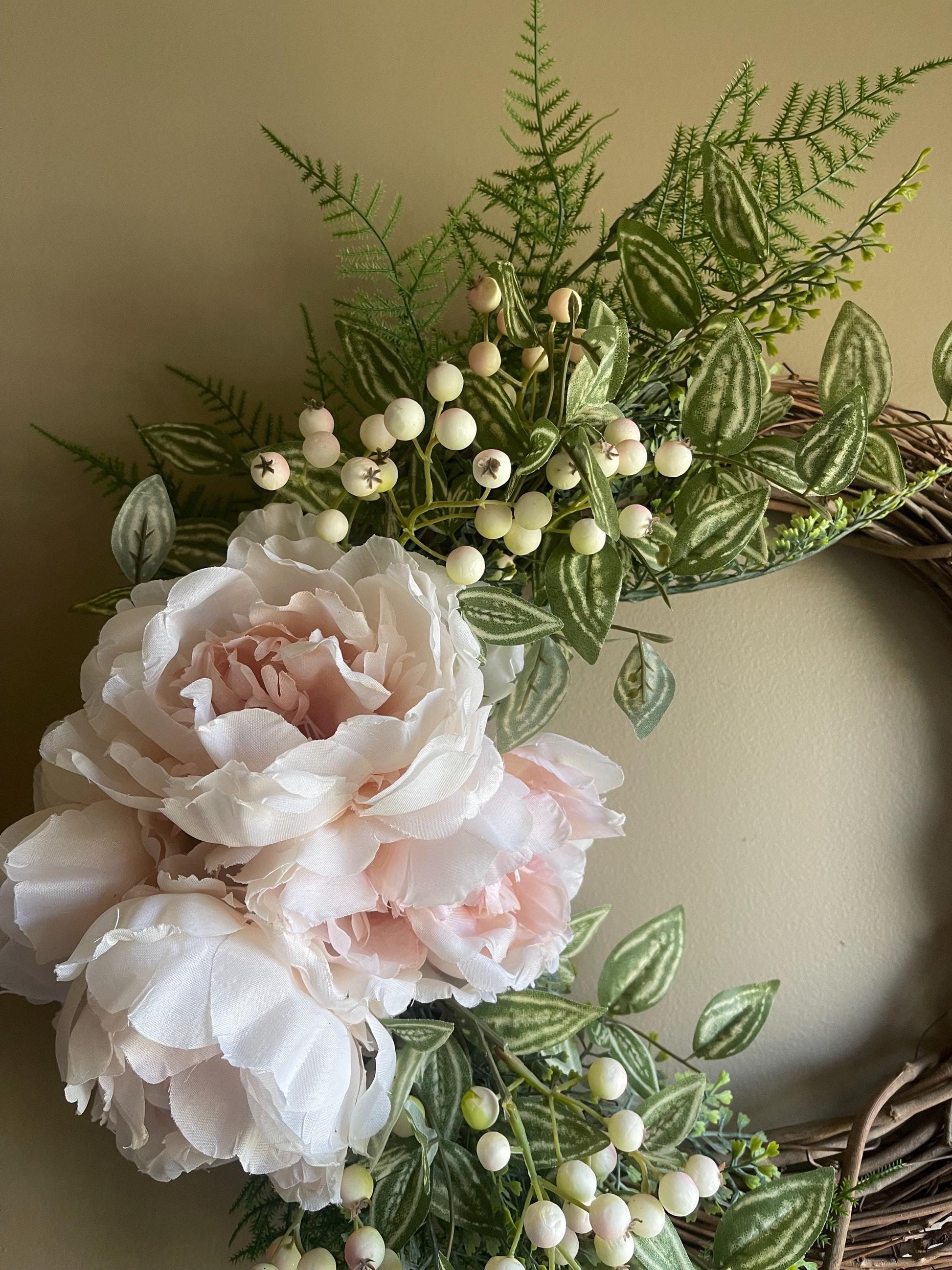 Elegant Summer Peony Wreath | Farmhouse & French Country Decor