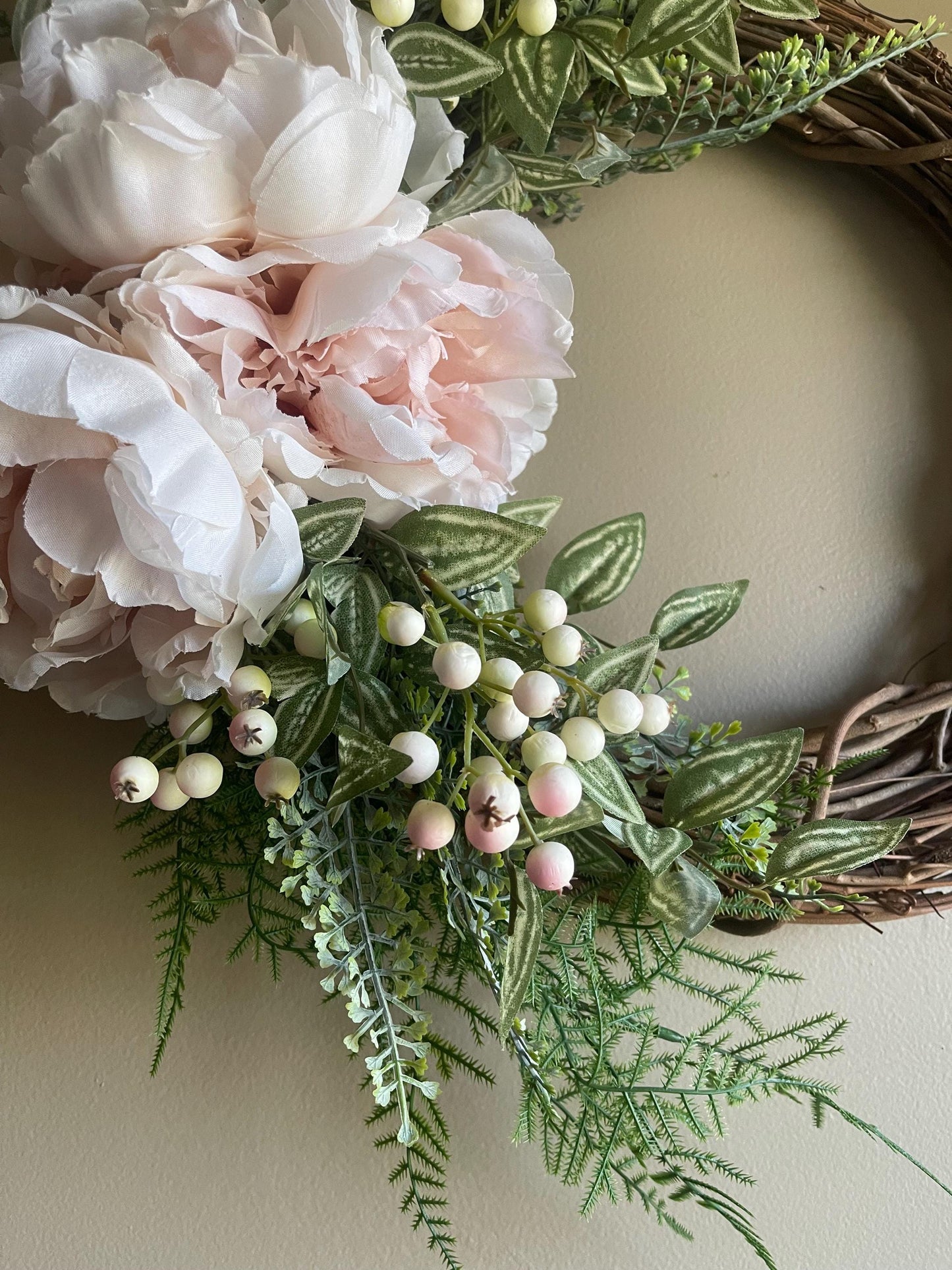 Elegant Summer Peony Wreath | Farmhouse & French Country Decor