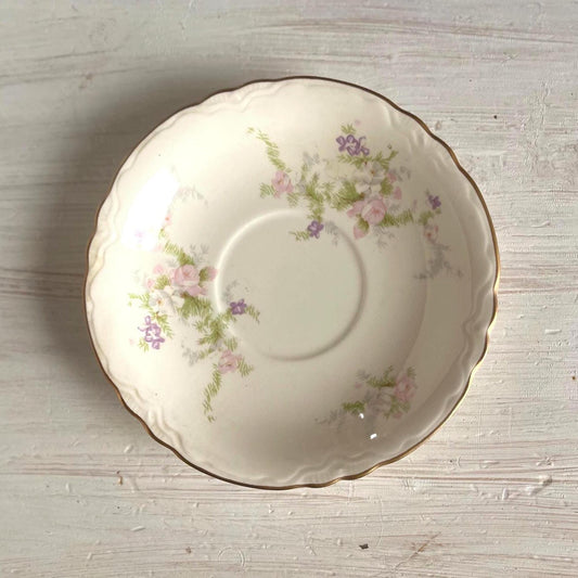 Homer Laughlin Jean Pattern Saucer Replacement | Vintage Saucer with Pink Flowers