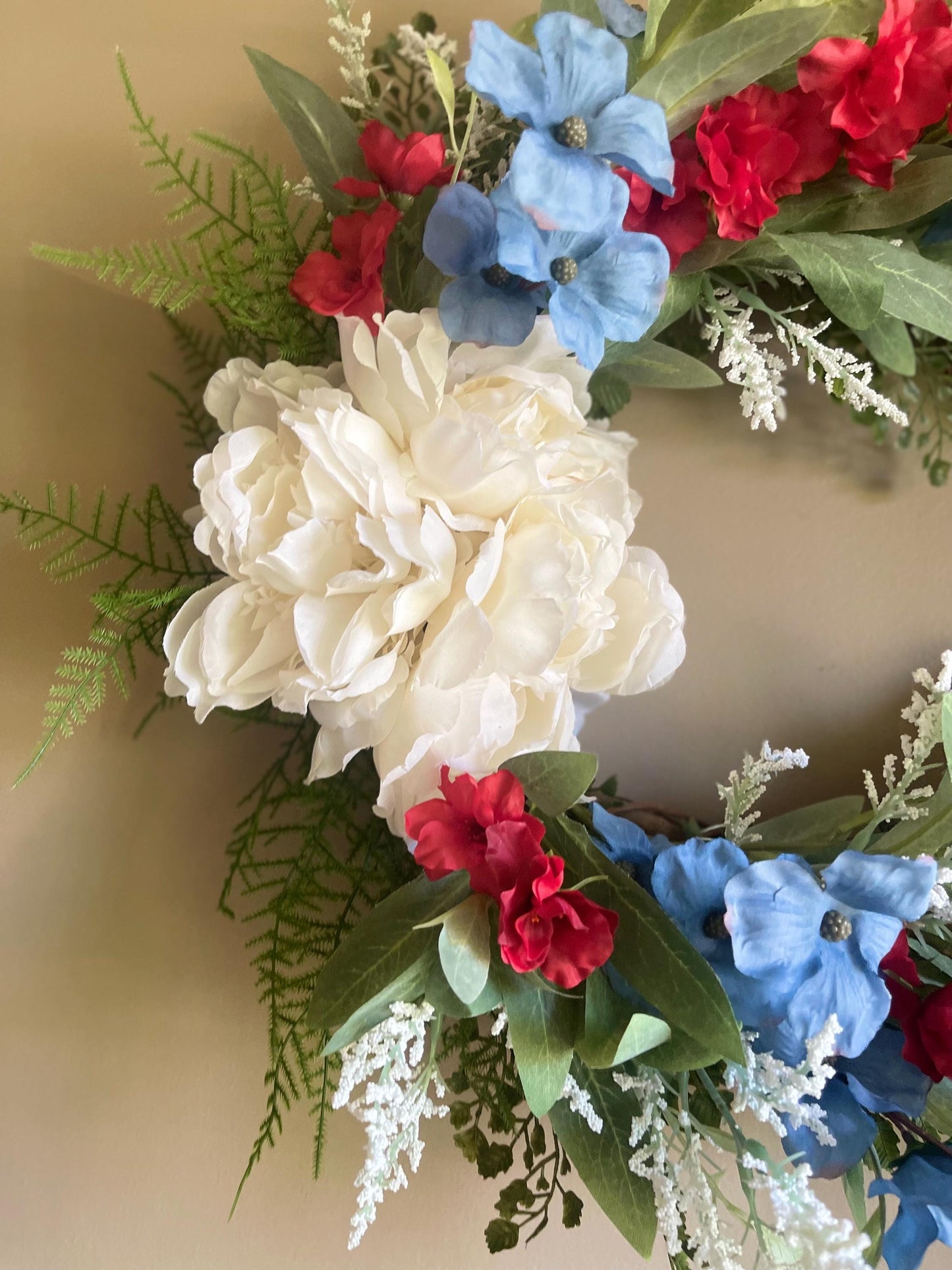 Red White Blue Wreath | Elegant 4th of July Wreath | Summer Decor